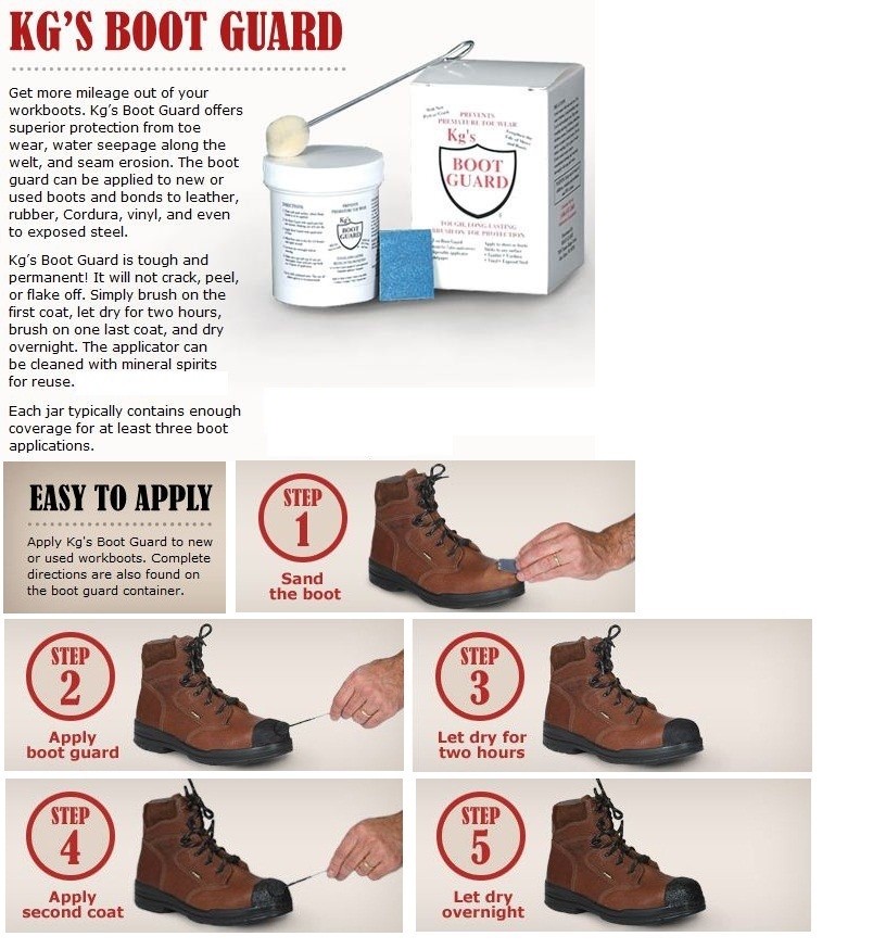 KG'S BOOT GUARD Leather Vinyl Brush-ON Toe Shoe Protector 2oz - BROWN