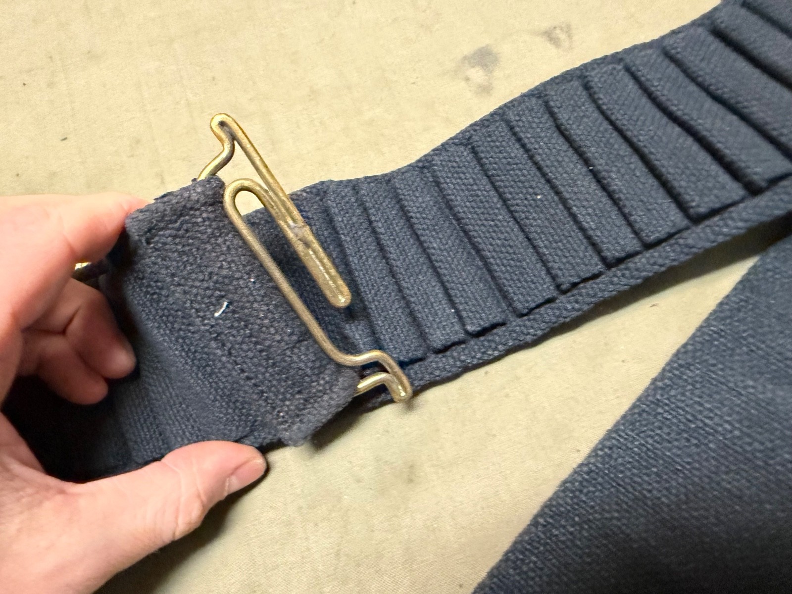 ORIGINAL SPANISH AM WAR US ARMY INFANTRY KRAG RIFLE MILLS AMMO BELT-BLUE WEBBING