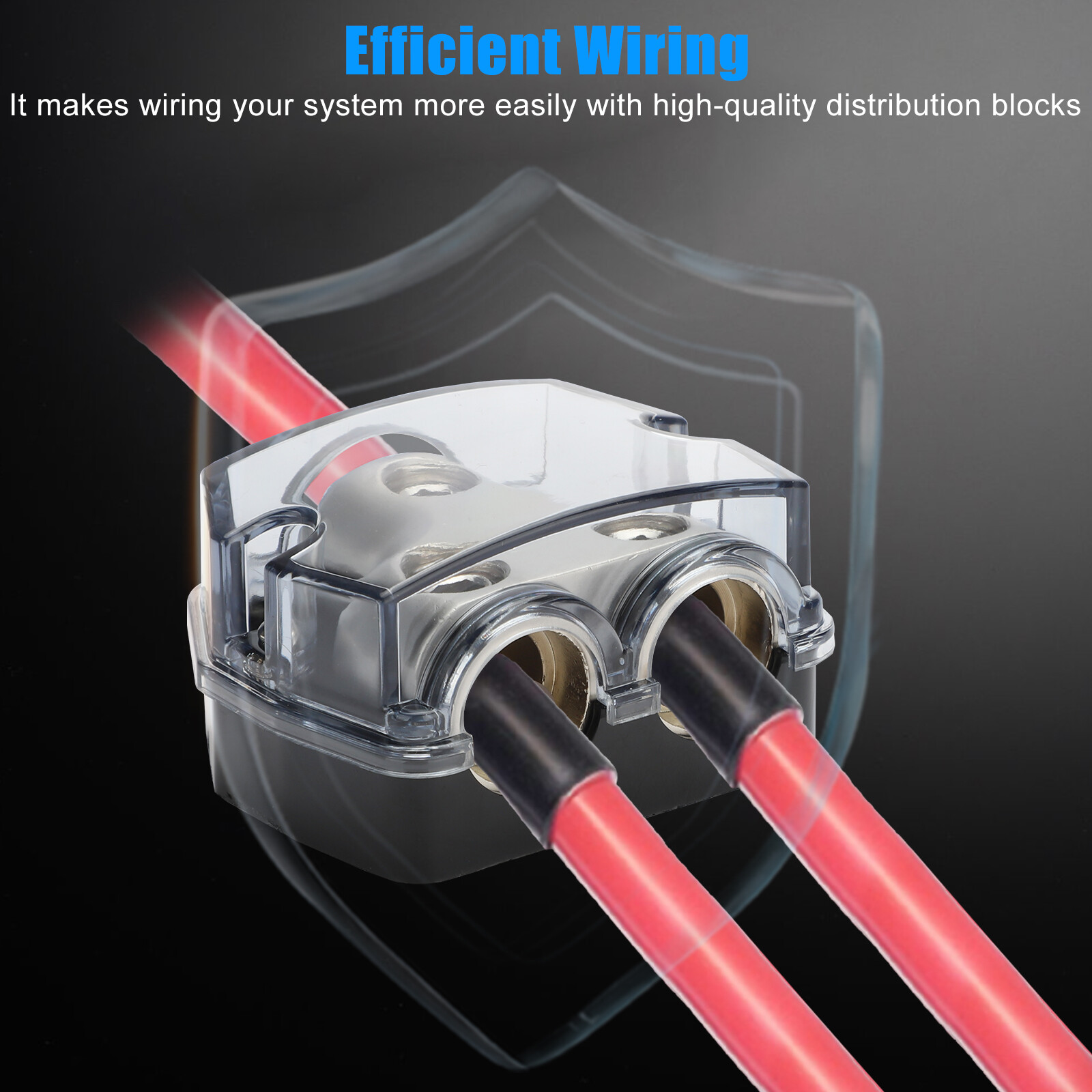 2-Way Distribution Block 0 Gauge In & Out Car Audio Amp Power Ground Distributor