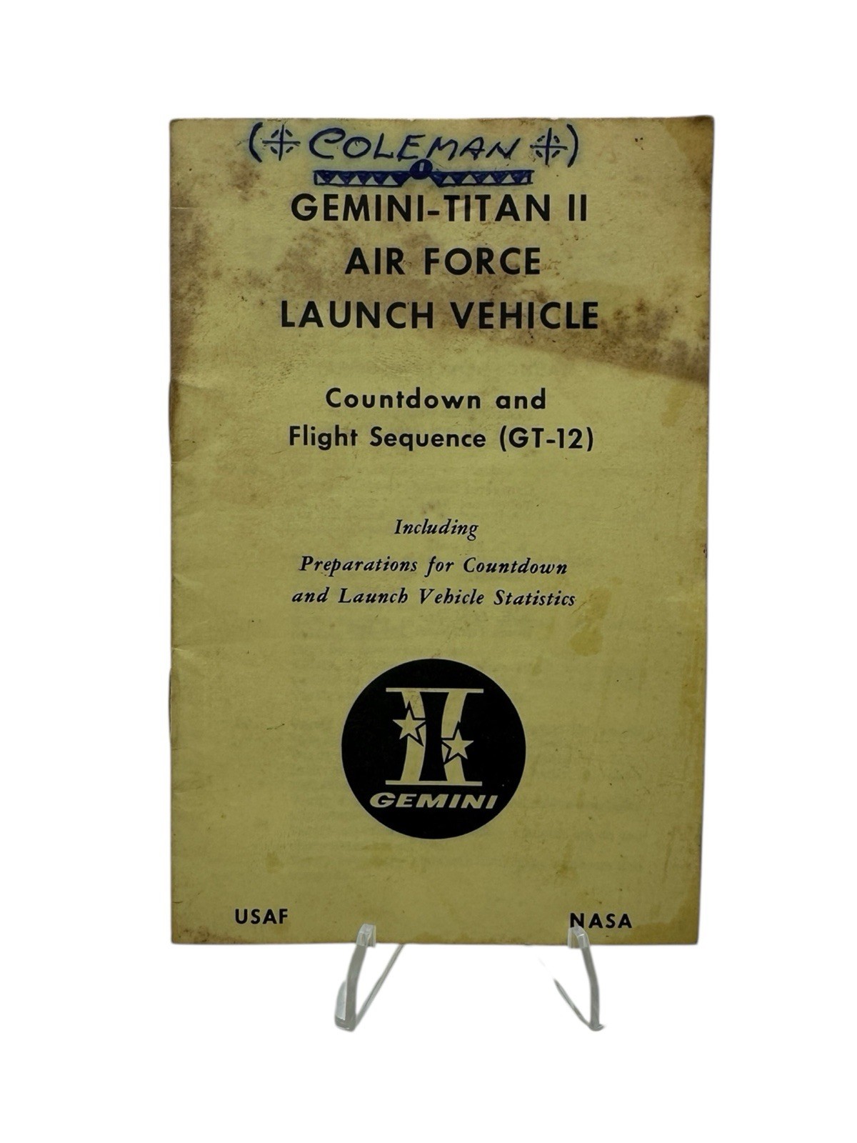 NASA Gemini Titan II Communications Headset USAF Plantronics William Coleman