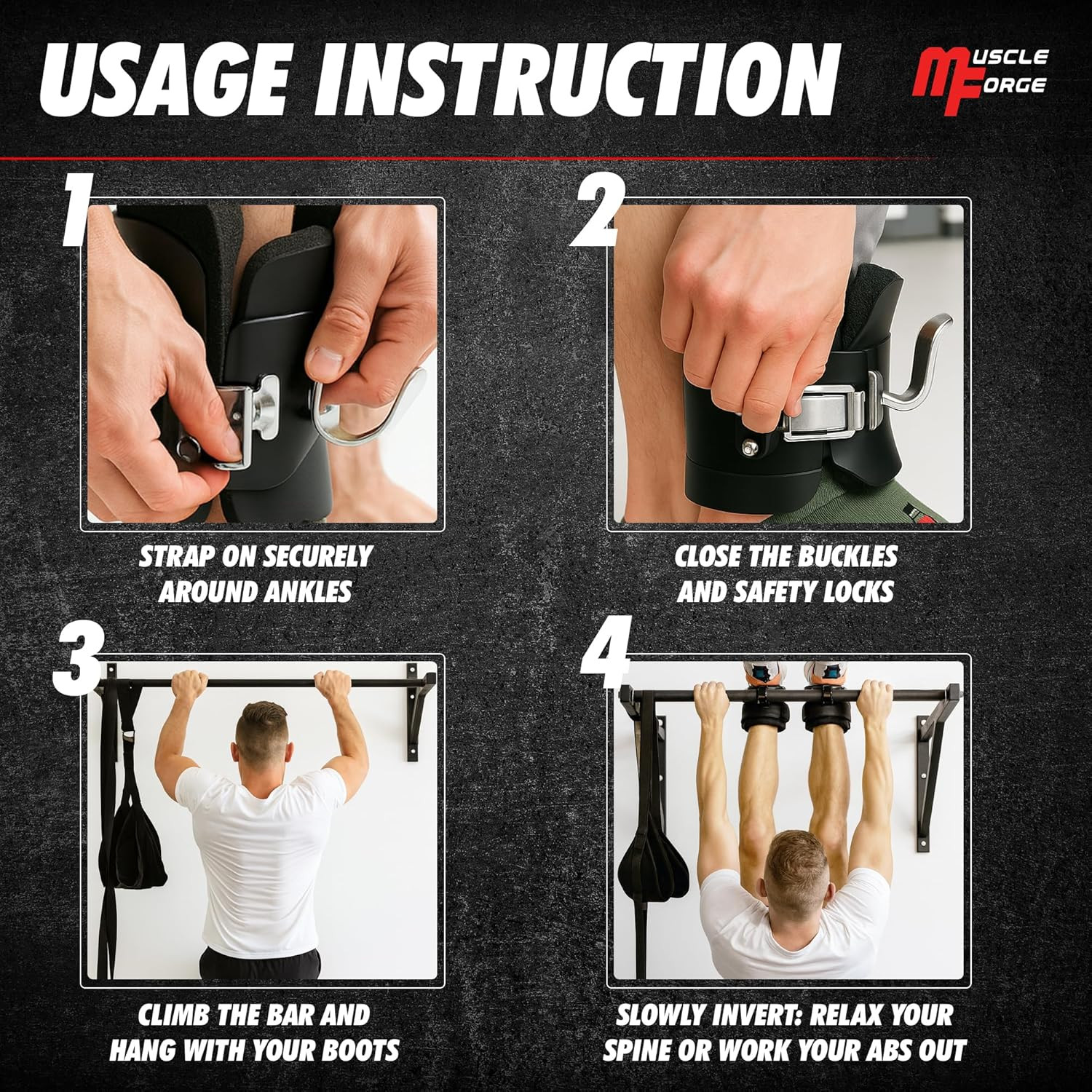 Gravity Boots with Safety Lock, Inversion Boots for Gravity Fitness Training (Pa