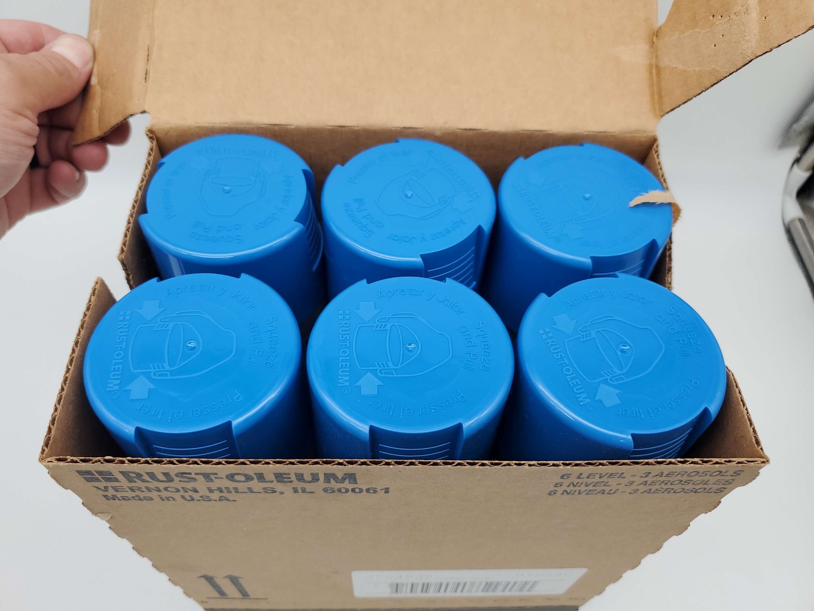 Rust-Oleum Gloss Safety Blue Enamel Spray Paint 15 Oz Pack of 6 Aerosol Cans