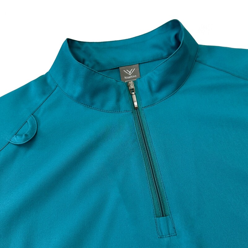 NiaaHinn Scrub Set Women Nurse Uniform Stretch Stand-Up Collar Straight Leg Pant