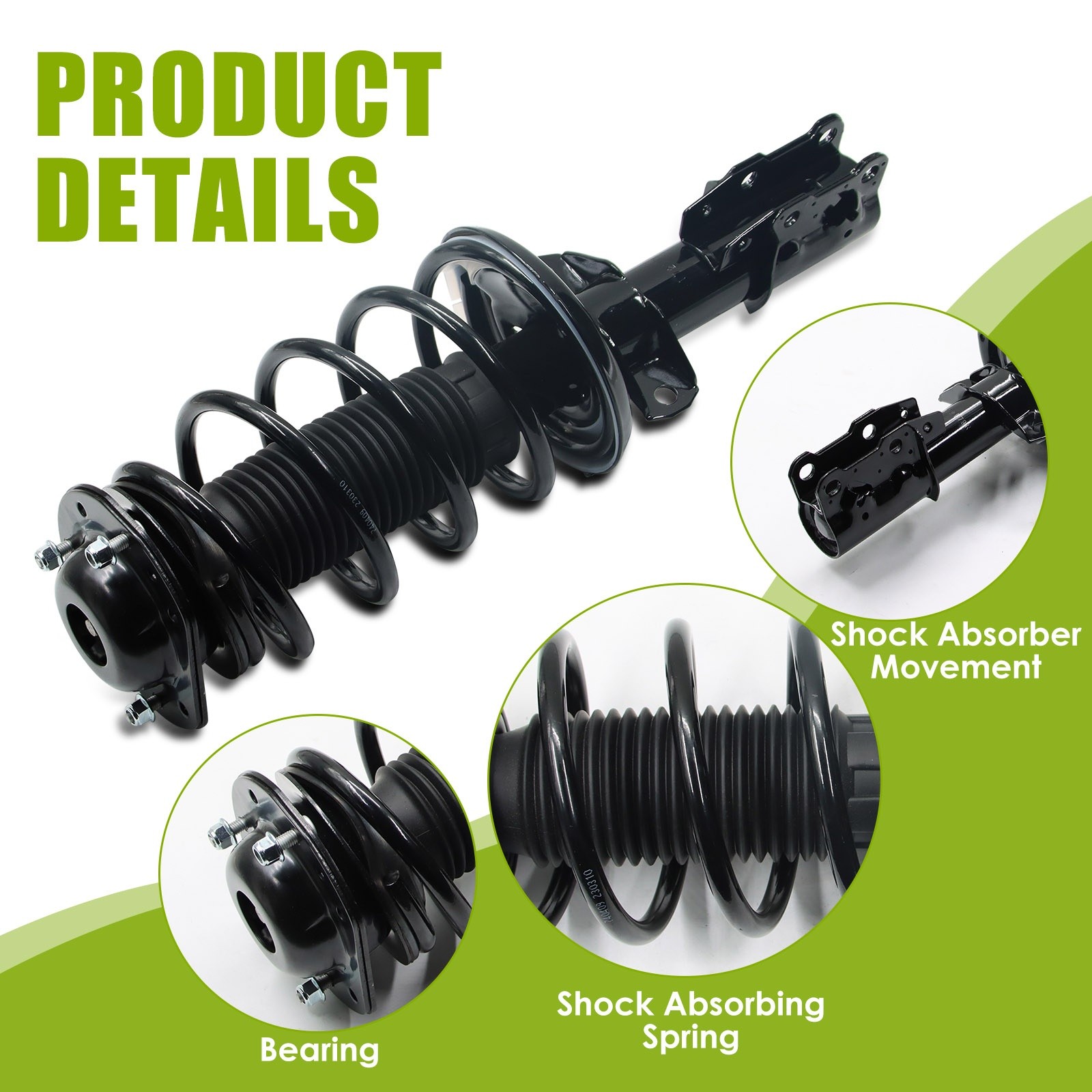 2PCS Front Shocks Struts w/Coil Spring Assembly For Chevy Cobalt HHR Pontiac G5