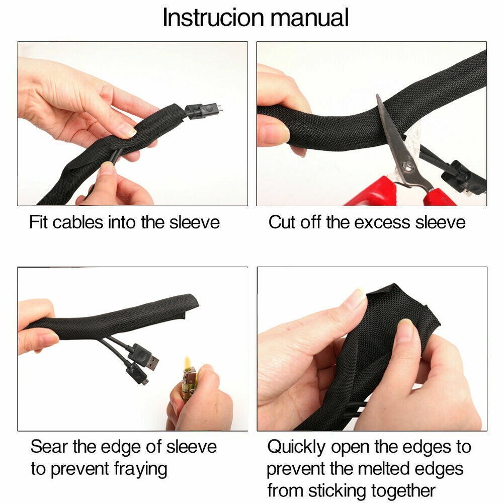 Braided Split Wire Loom Wrap Cable Sleeve Tube Harness Lot Sheathing Management