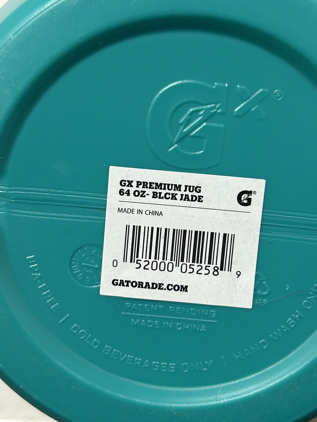 Gatorade Gx 64oz Performance Jug /Bottle Blck Jade NEW Sports Bottle GX Pods