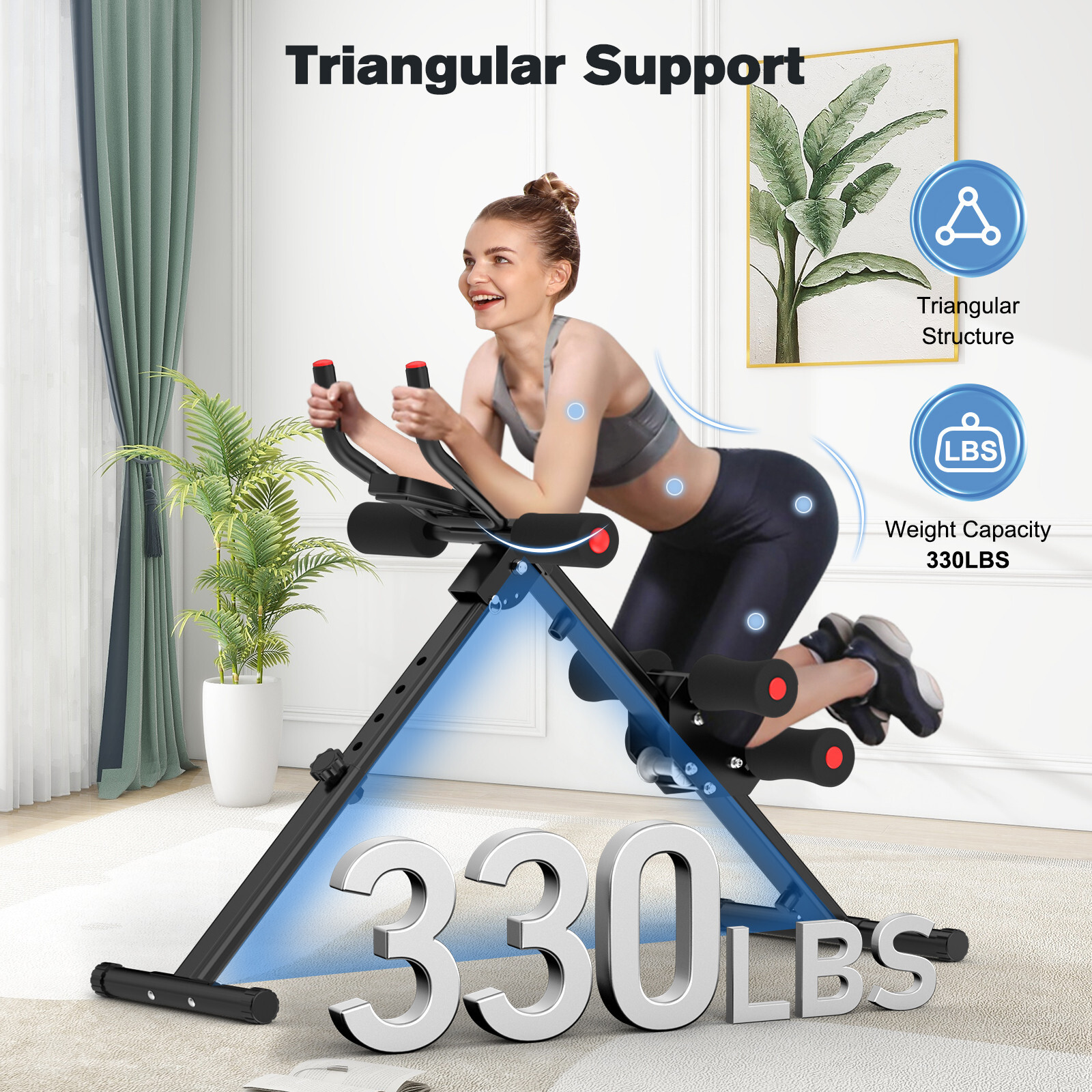 AB Workout Machine Abdominal Trainer Foldable Ab Cruncher Strength Training