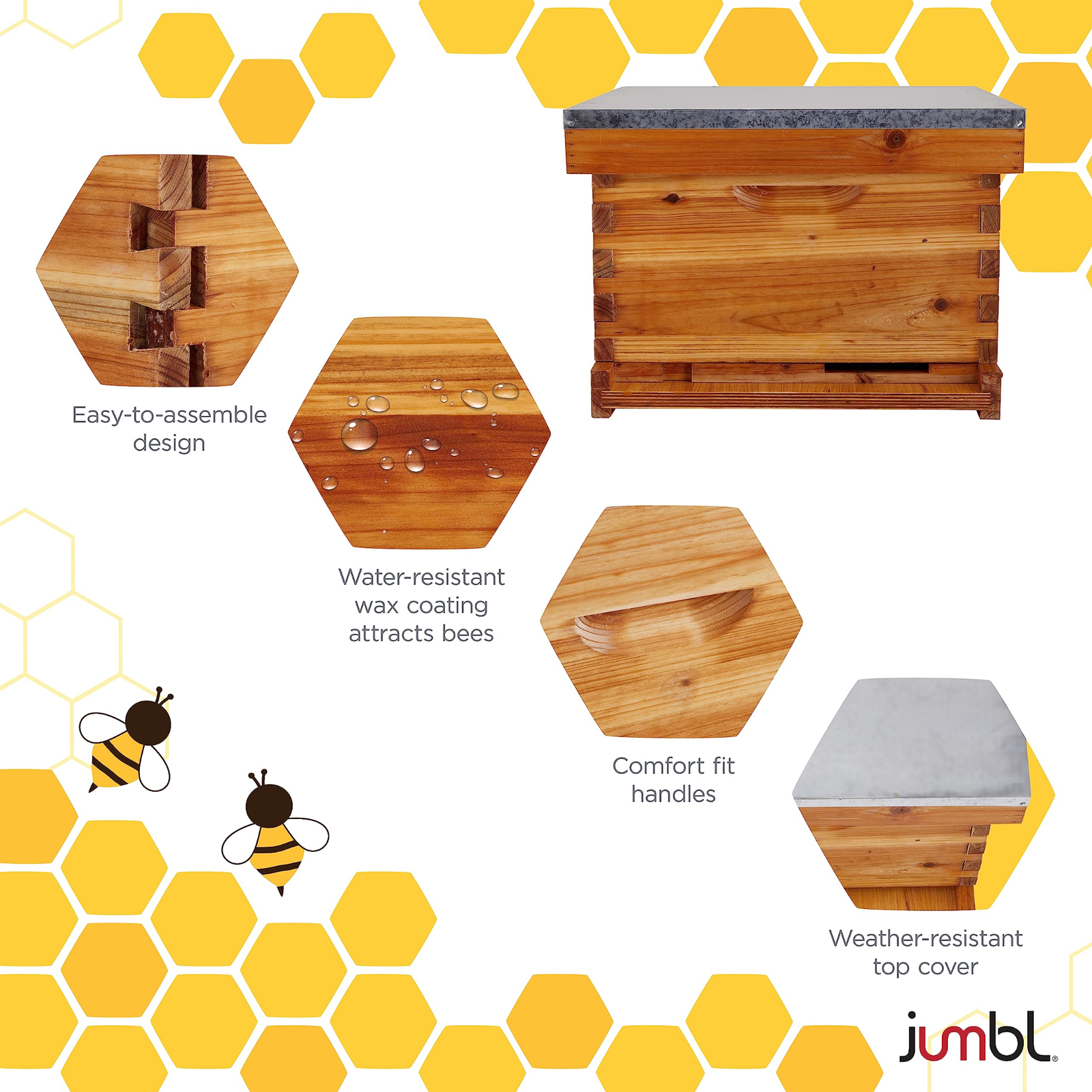 Jumbl 30 Pcs Complete Bee Keeping Starter Kit W/Suit, Sheets & More - Wax Coated