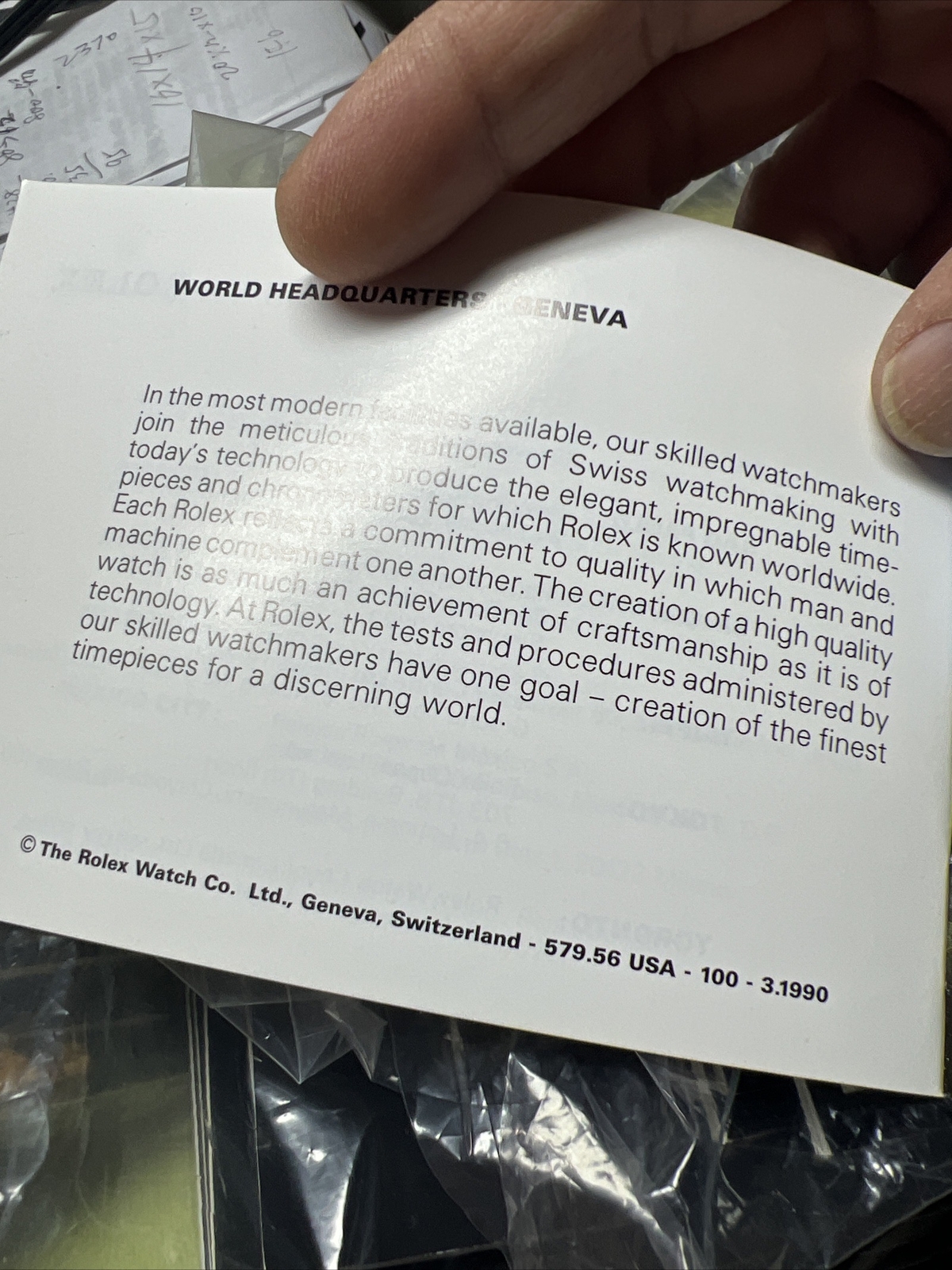 Rolex “your Rolex Oyster”Booklets ;manual 1990-2000 Please choose ,All English❗️