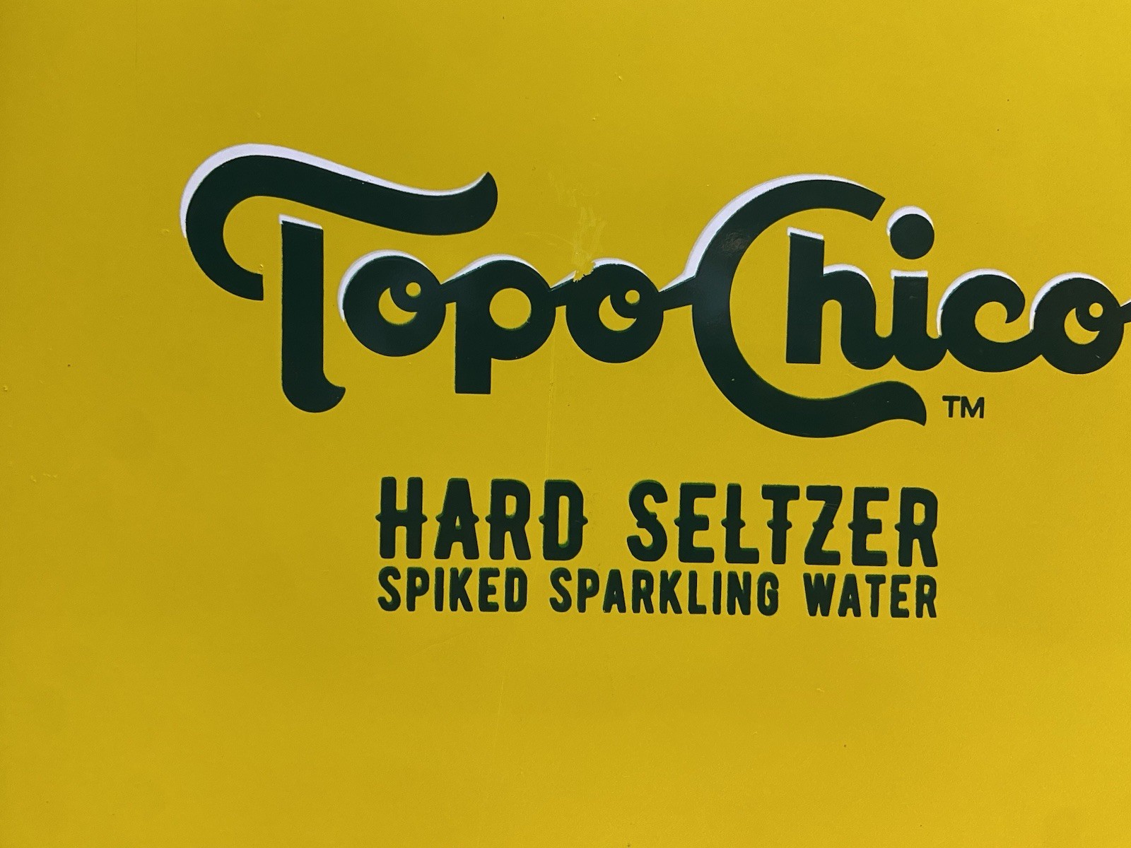 Topo Chico Cooler Metal Ice Chest Box Yellow Hard Seltzer Spiked Water Sparkling