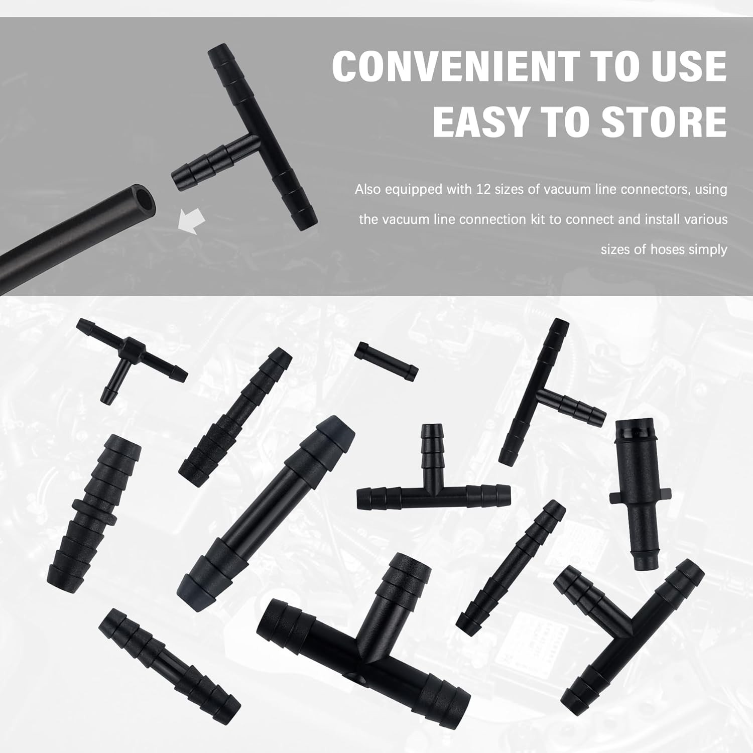 6Pcs 5Ft For Dodge Silicone High Performance Vacuum Hose Kit + 113PCS Connectors