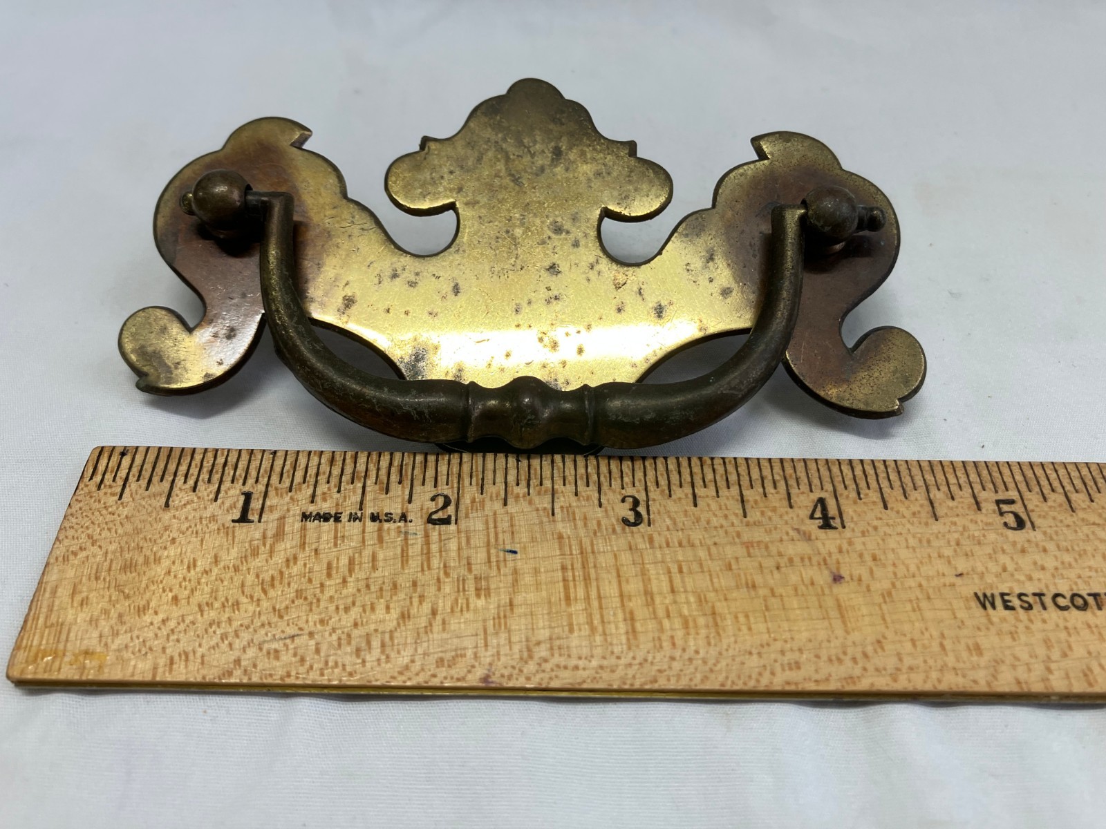VTG Ethan Allen Heirloom 3.5 in CRP Brass Drawer Handle Pull