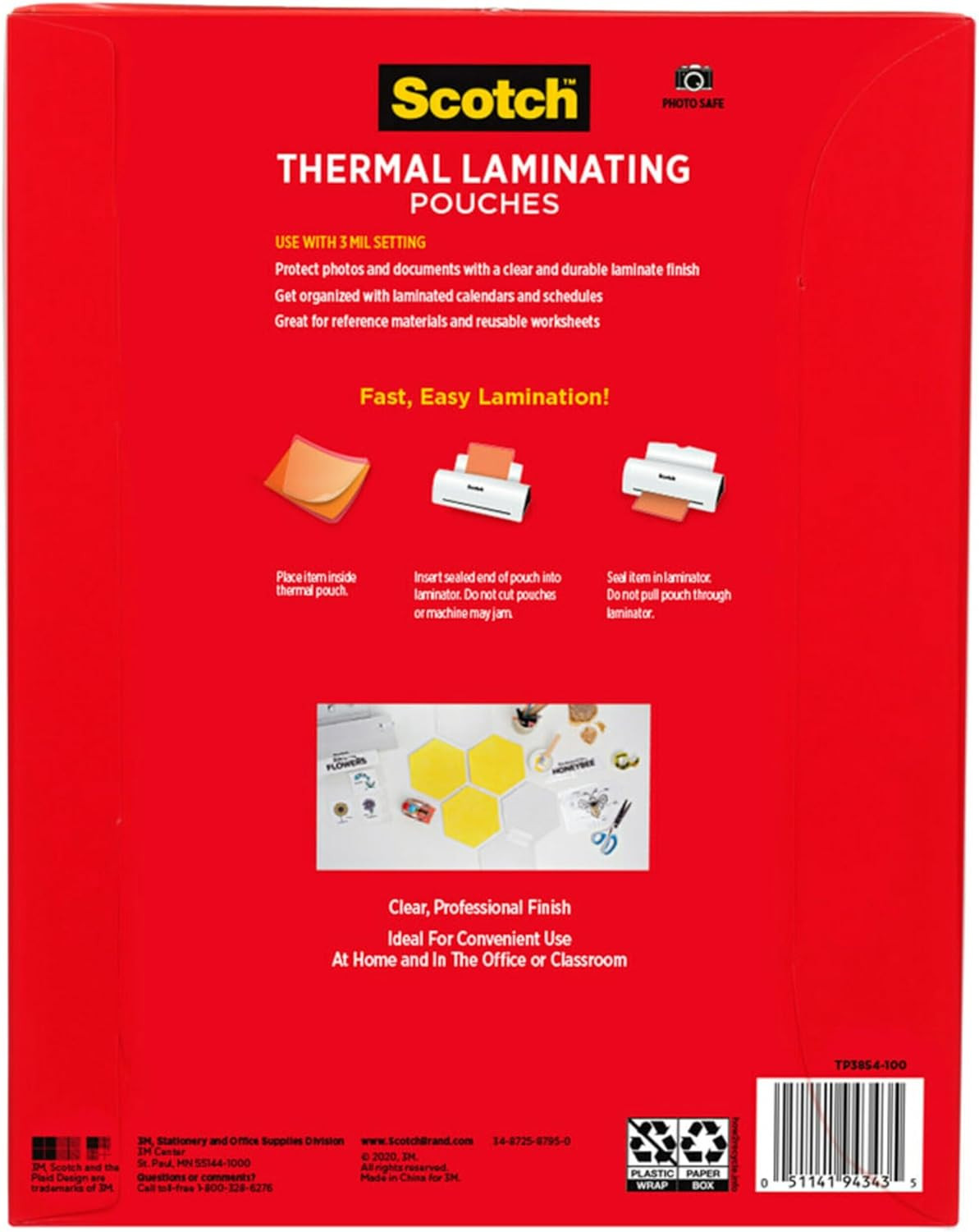 Scotch Thermal Laminating Pouches, Letter Size, 8.9 x 11.4 Inches, 100-Pack