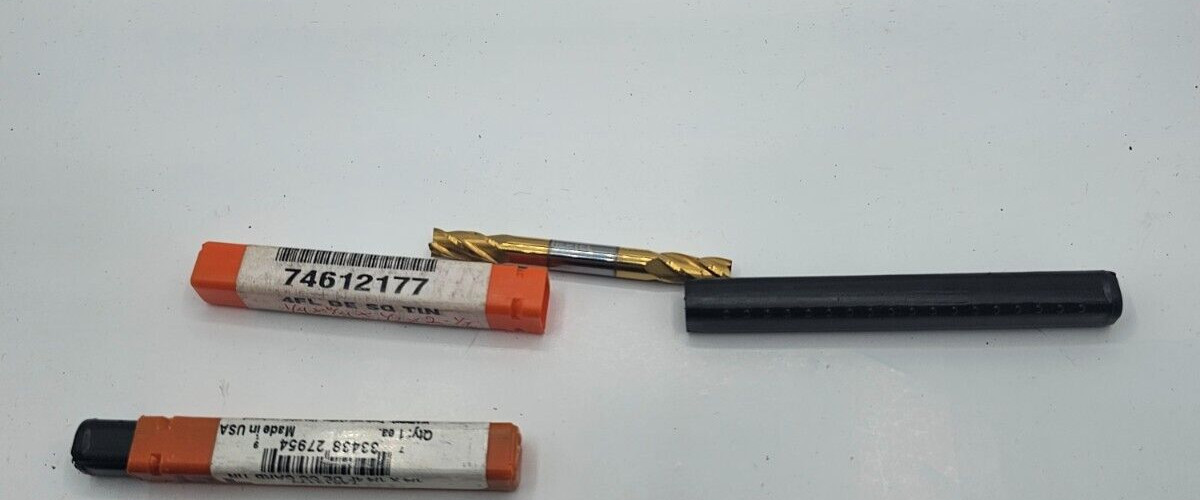 (QTY 2) HERTEL Square End Mill 1/4″ Dia, 1/2″ LOC, 4 FL Solid Carbide 74612177