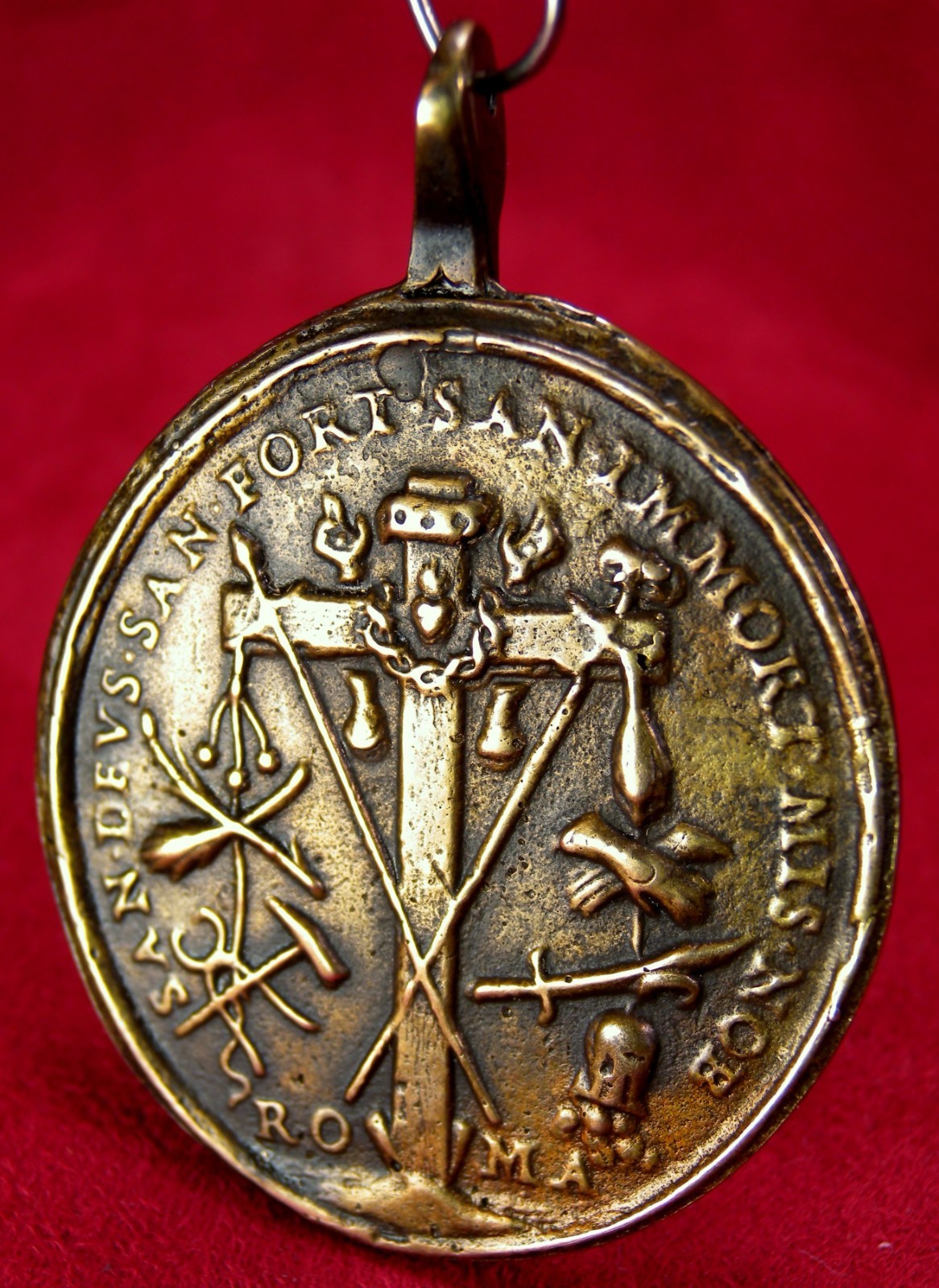 Antique 18th Century Veil of Veronica Holy Spirit Christ Passion Symbols Medal