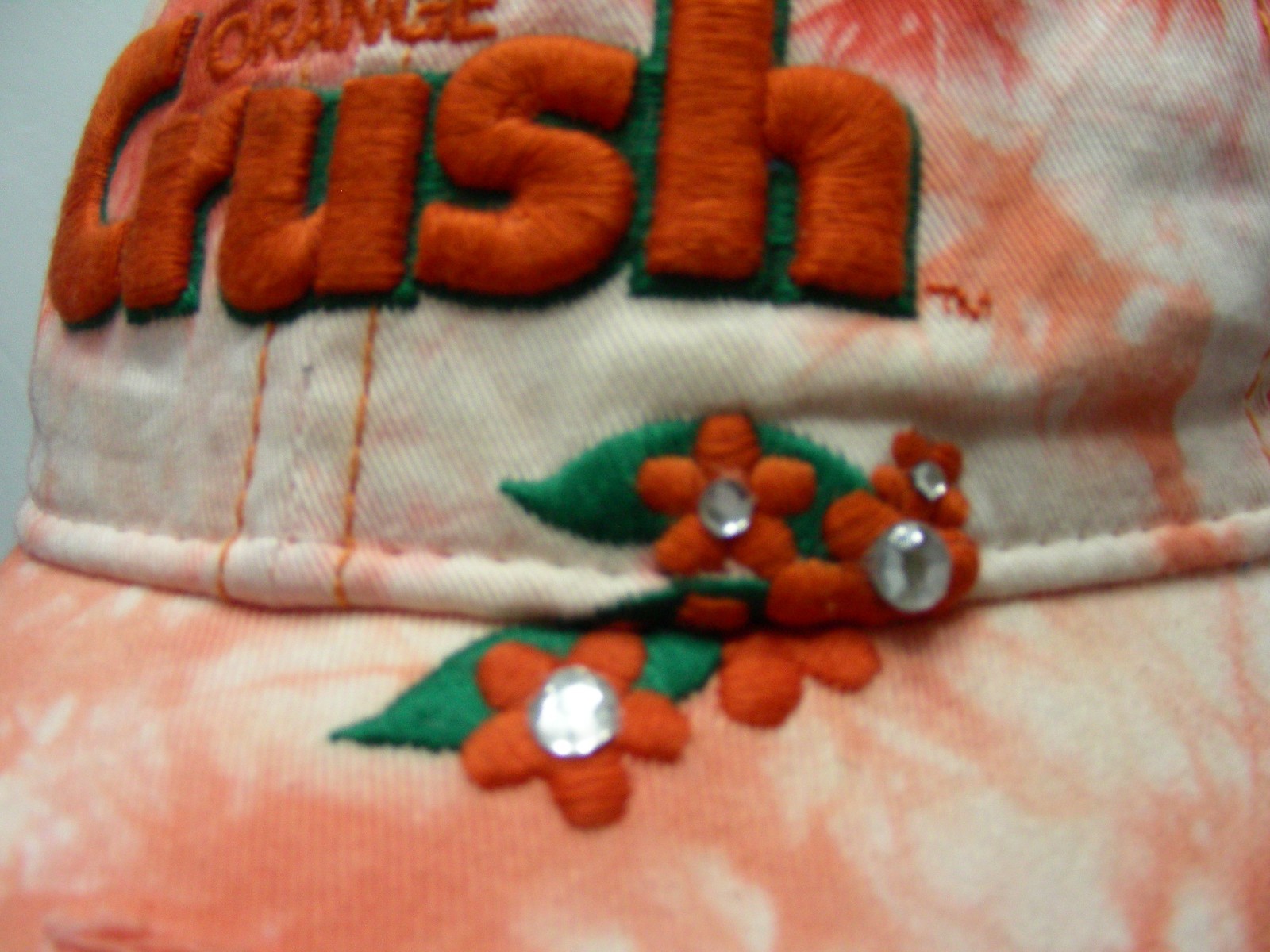 ORANGE CRUSH - Distressed Style - LADIES One Size Adjustable Baseball Cap Hat!