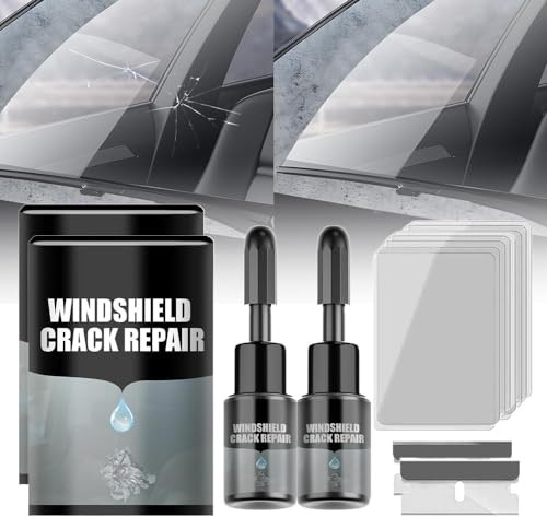 2pcs Crack Fix Pro Kit Car Windshield Crack Repair Kit Cracks Gone Glass