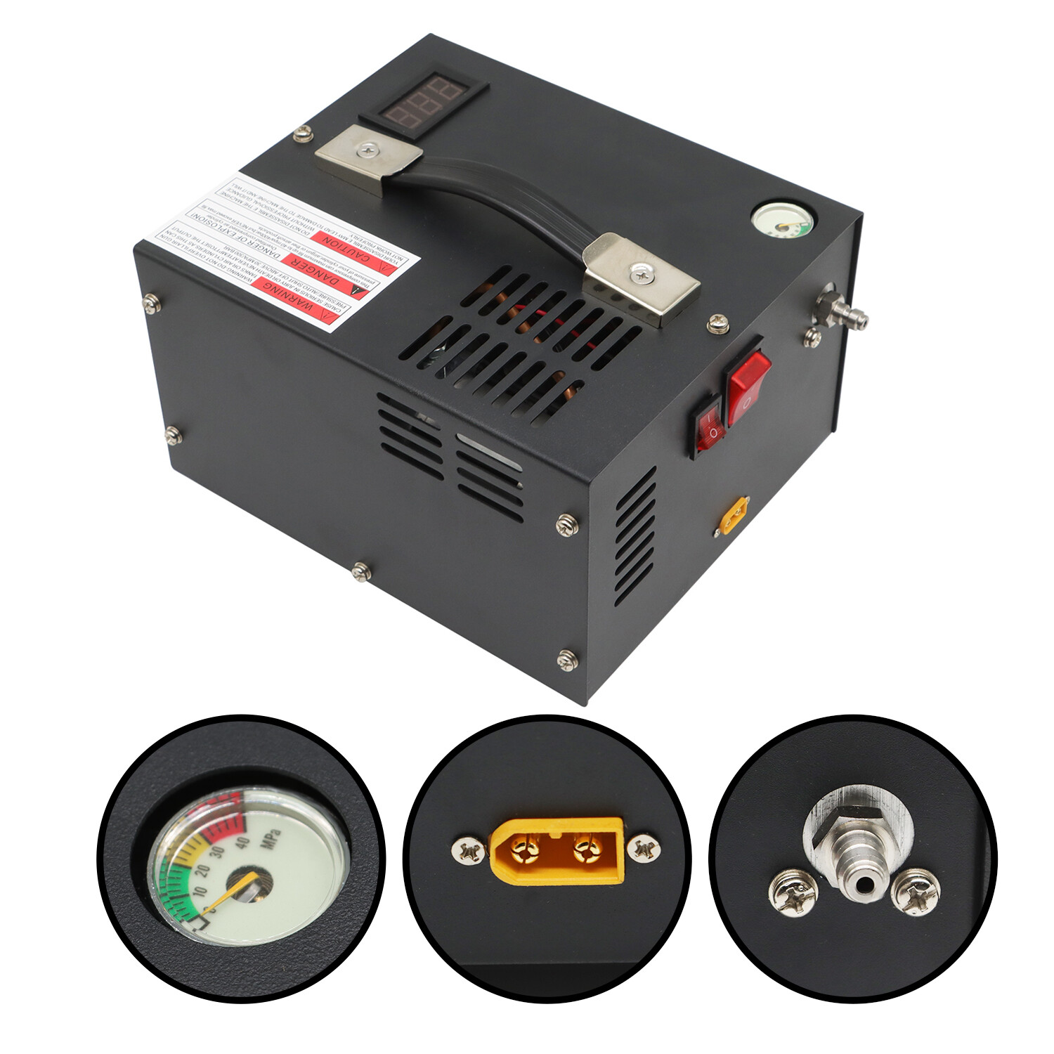PCP Air Compressor Manual-Stop w/Built-in Fan 4500PSI/30MPa US
