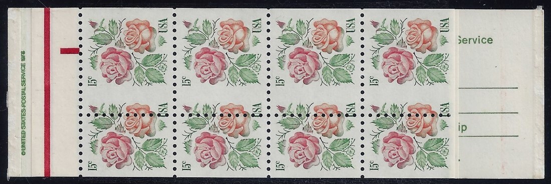 1737 - Misperf Error / EFO Complete Booklet 2-Panes "Roses" Mint NH