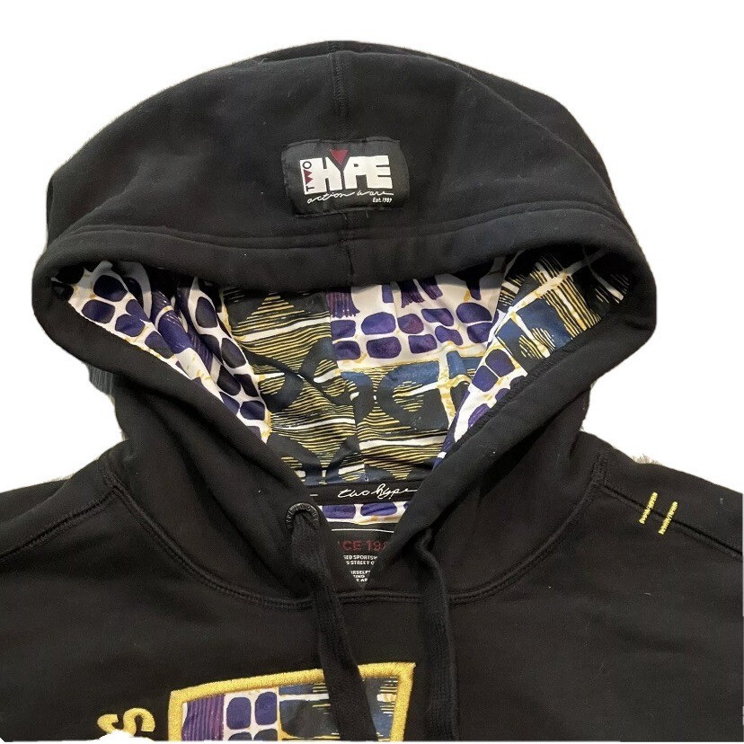 LA Lakers Hoodie Mens L Gold Purple Kente Style Pullover Sweatshirt NBA Fan Gear