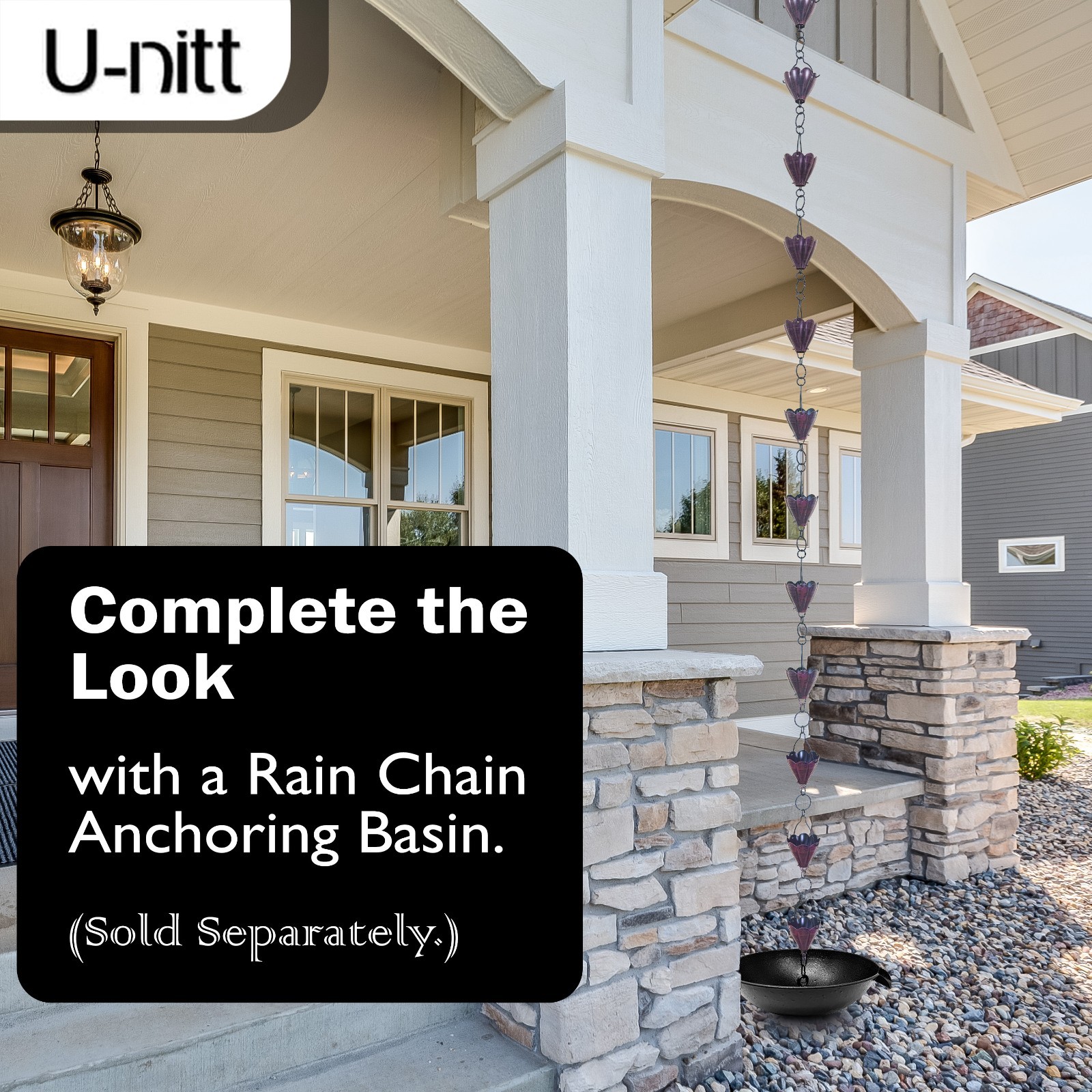 8.5 ft rain chain crimson red scallop cups 786/5570RD NEW