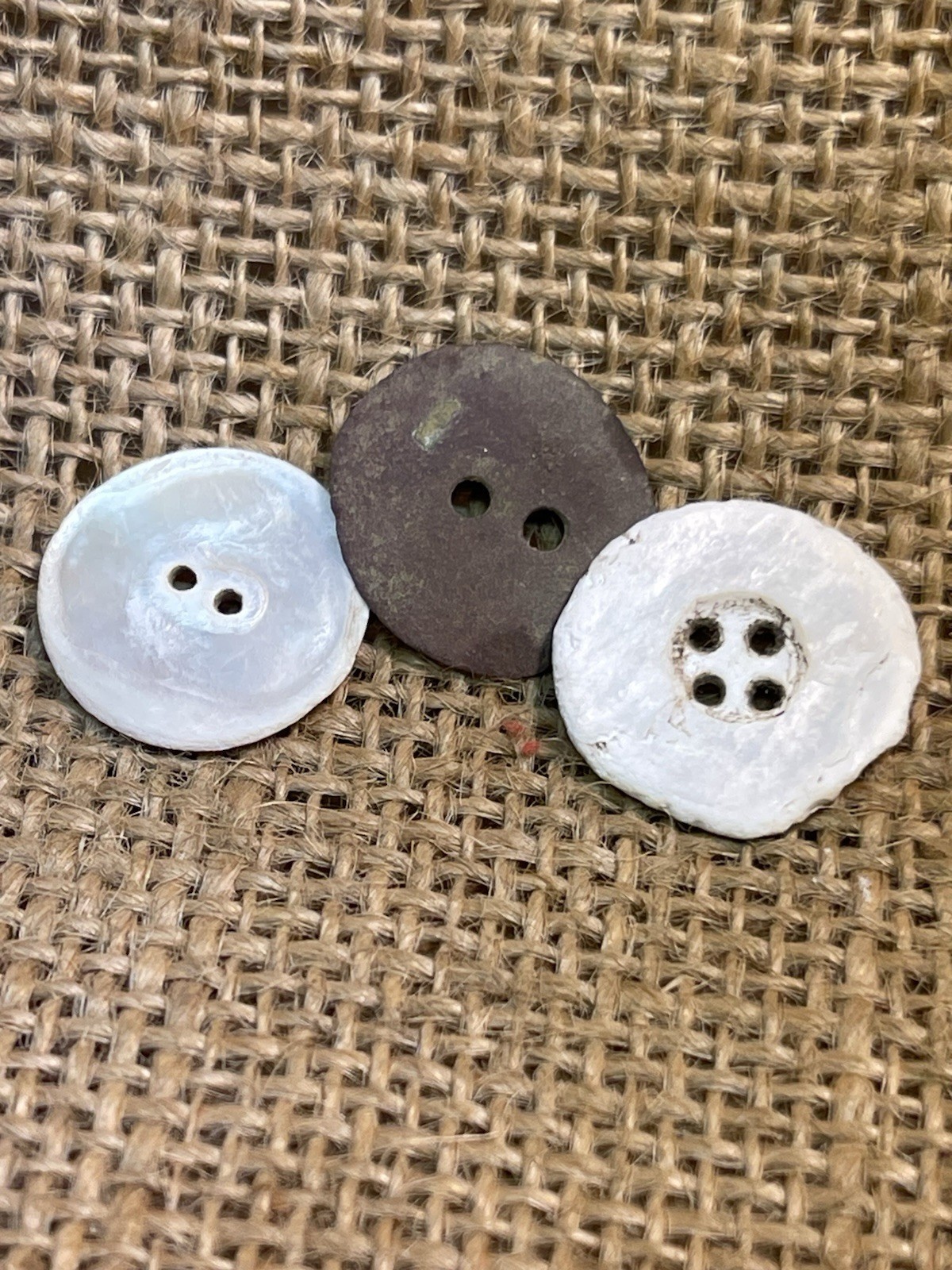 Dug Civil War Buttons Mother Of Pearl And Field Made Brass Found Charleston SC