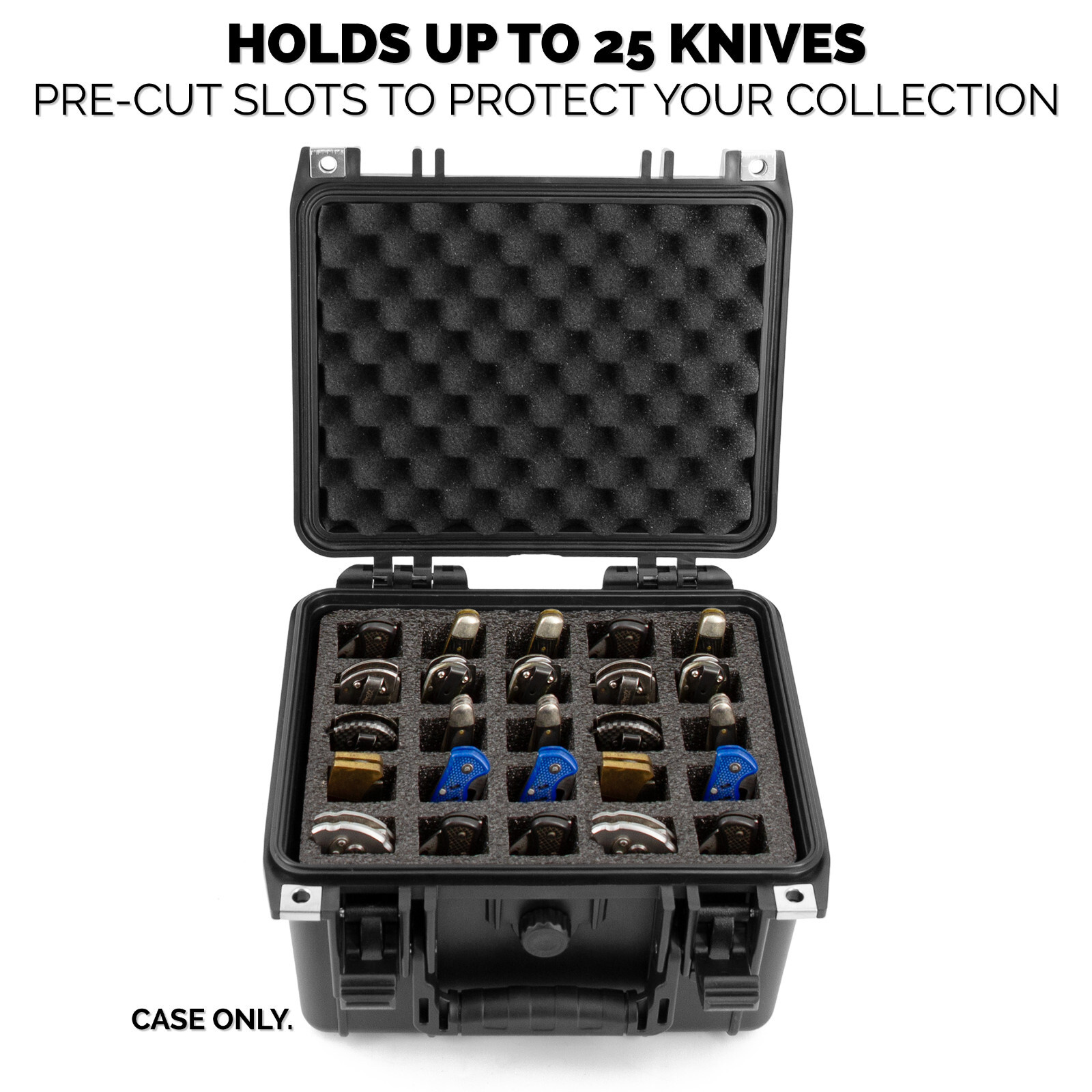 CM 25 Folding Knife Case Waterproof Pocket Knife Holder and Knife Box Organizer