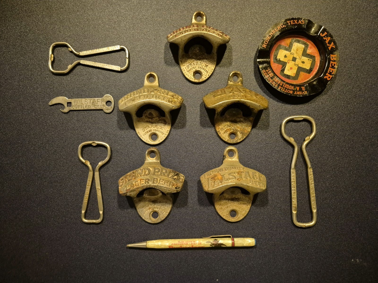 Vintage Texas Starr X Beer Opener Lot – Grand Prize, Jax, Falstaff + Extras Bud