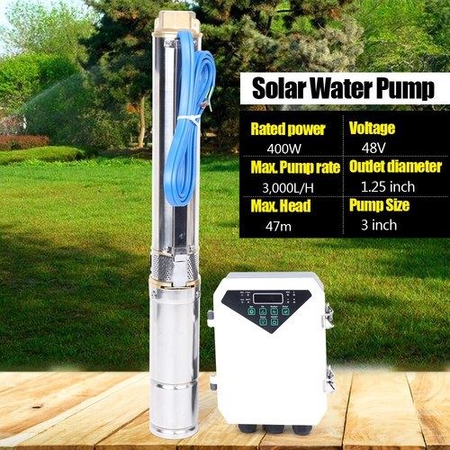 Solar Water Pump Submersible Deep Well Pump 48V DC Max Pump Rate 3,000l/H USA