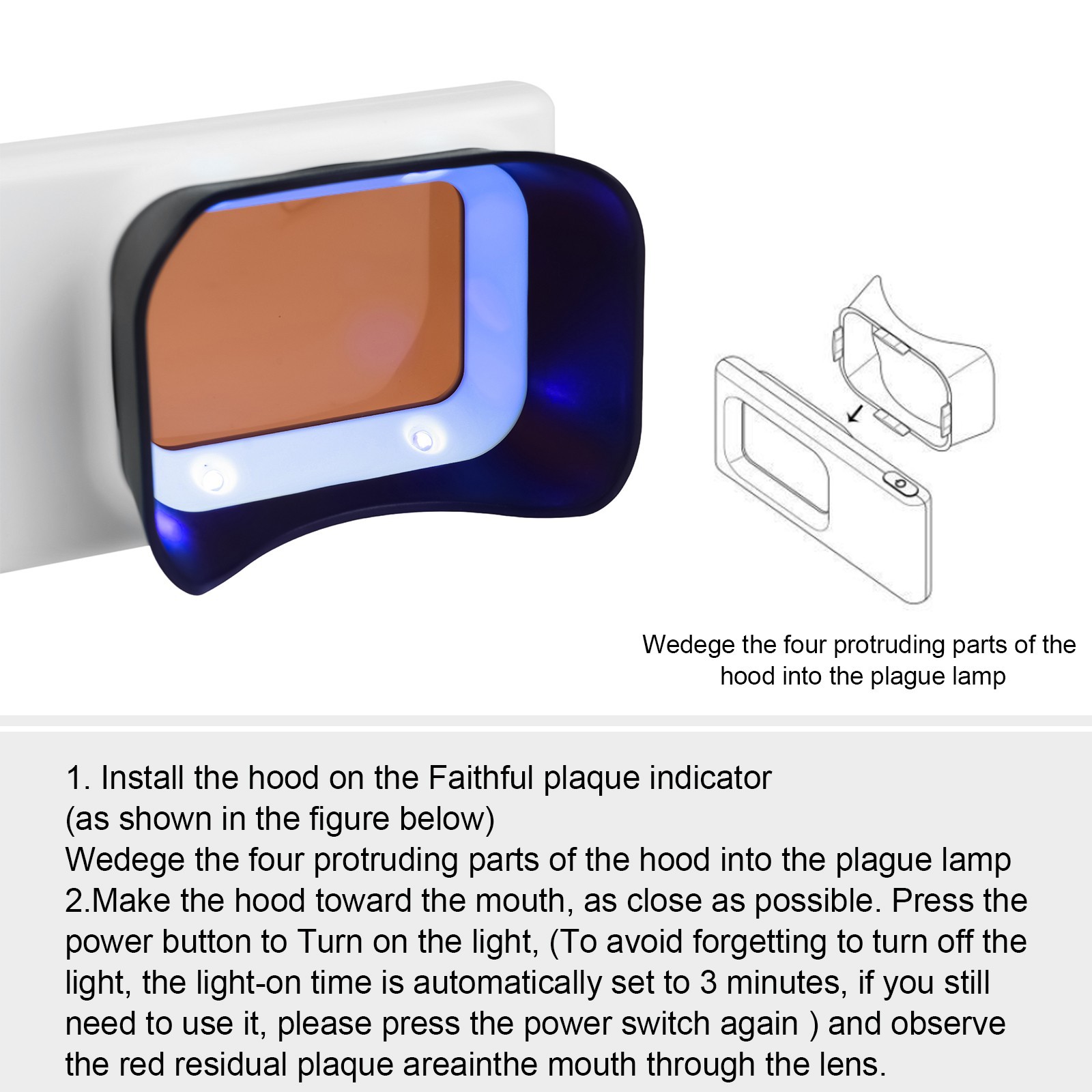 Electric Dental Plaque Indicator Detector Display Device Oral Hygiene Care White