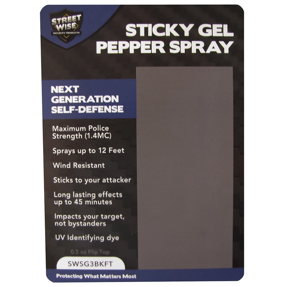 Streetwise STICKY GEL Pepper Spray 3-Pack Keychain Self Defense