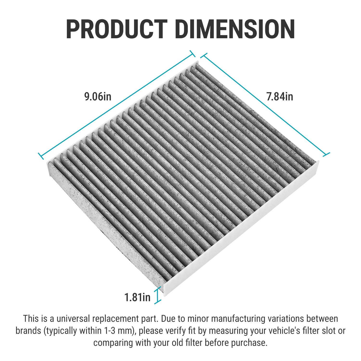 2-Pack CF10743 Cabin Filter for Infiniti EX FX Q50 Q60, Nissan Armada Titan