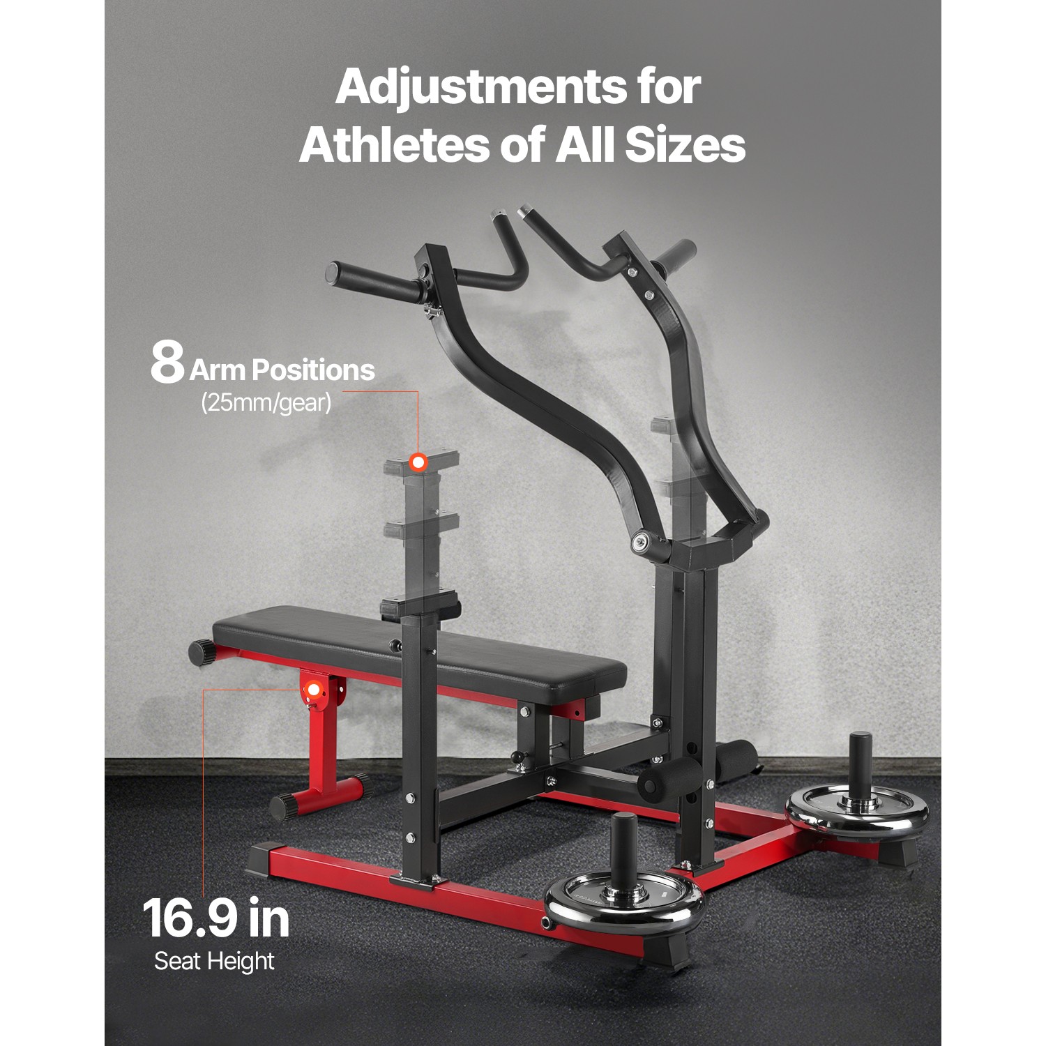 450 LBS Chest Press Machine Adjustable Bench Press Flat Incline Bench Home