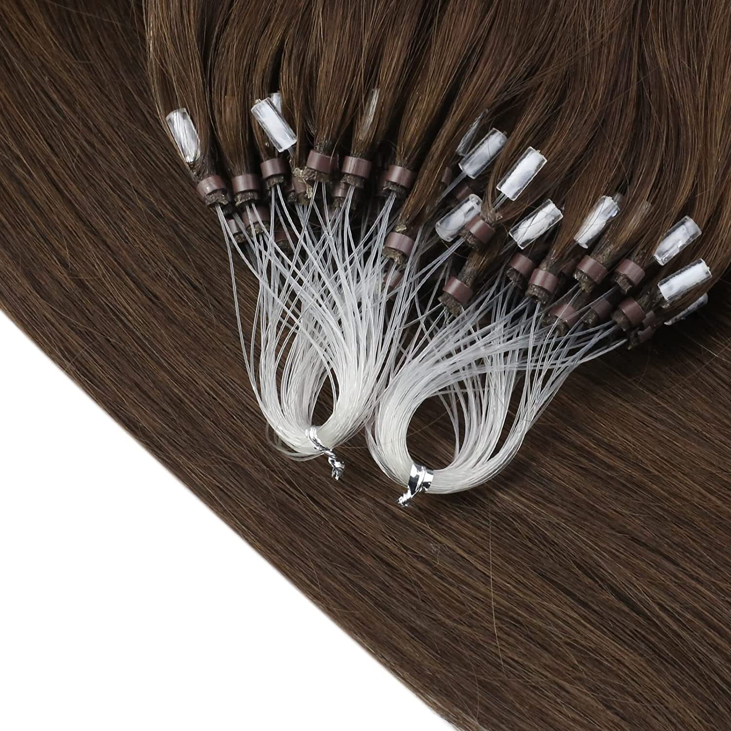 Micro Ring Link Human Hair Extensions Micro Beads Loop Tip Real Remy Thick Hair