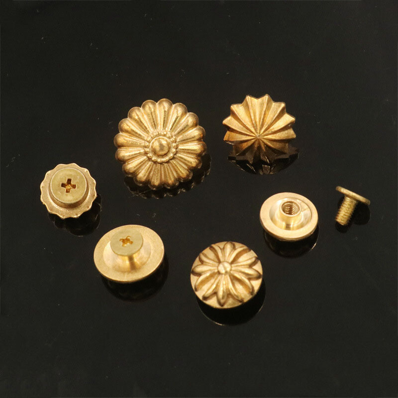 Solid Brass Leather Craft Rivet Stud Punk Screw Back Wallet bag Conchos Decor