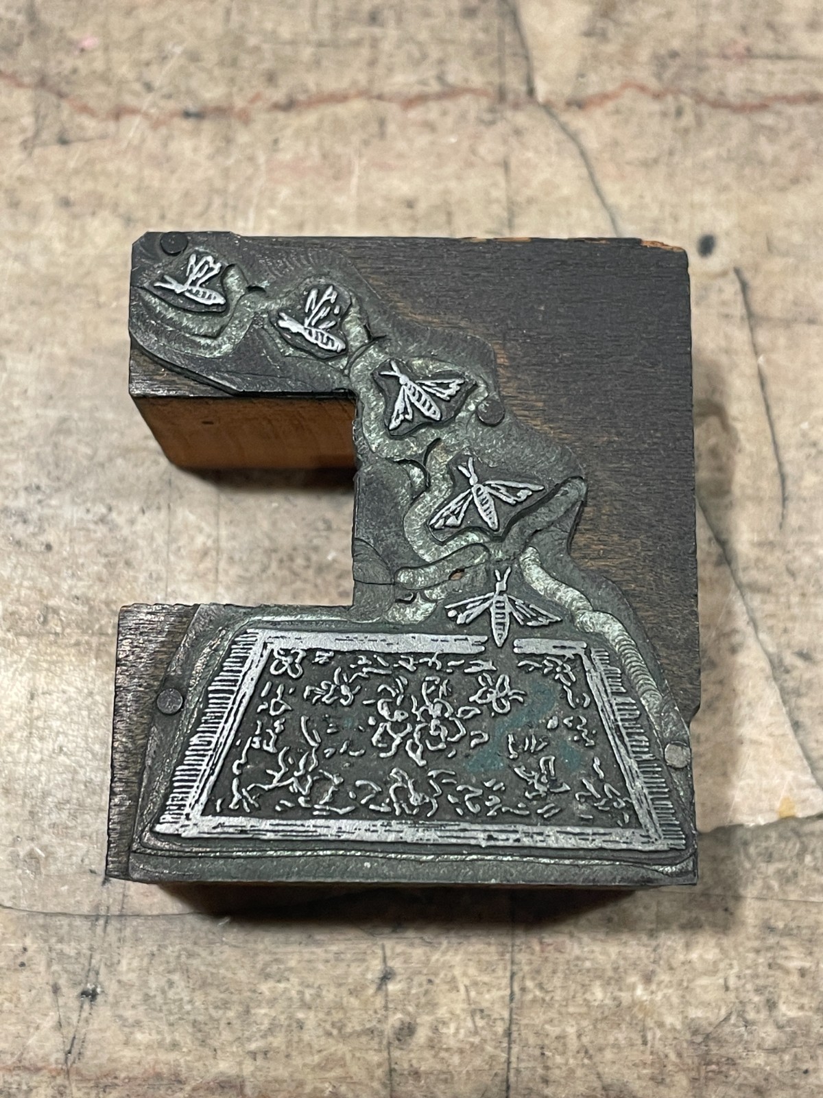 Printing Letterpress Printers Block Rug With Flying Moths (1523)