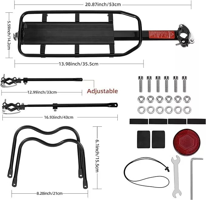 Bike Rear Carrier Rack Mountain Road Bicycle Bracket Cycle Luggage Cargo Holder