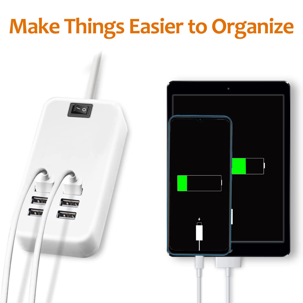 6 Port USB Hub Fast Wall Charger Station Multi-Function Desktop AC Power Adapter