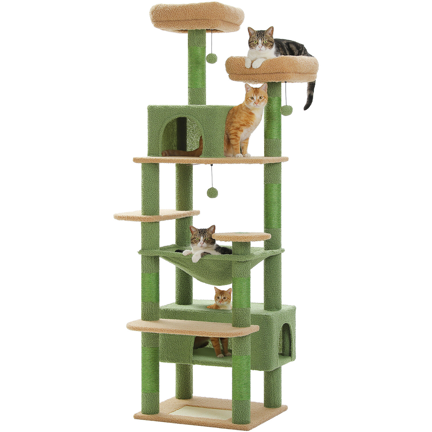 PAWZ Road Cat Tree Tower Scratching Post Scratcher Condo Bed 72.4"/64.5"/53.5"