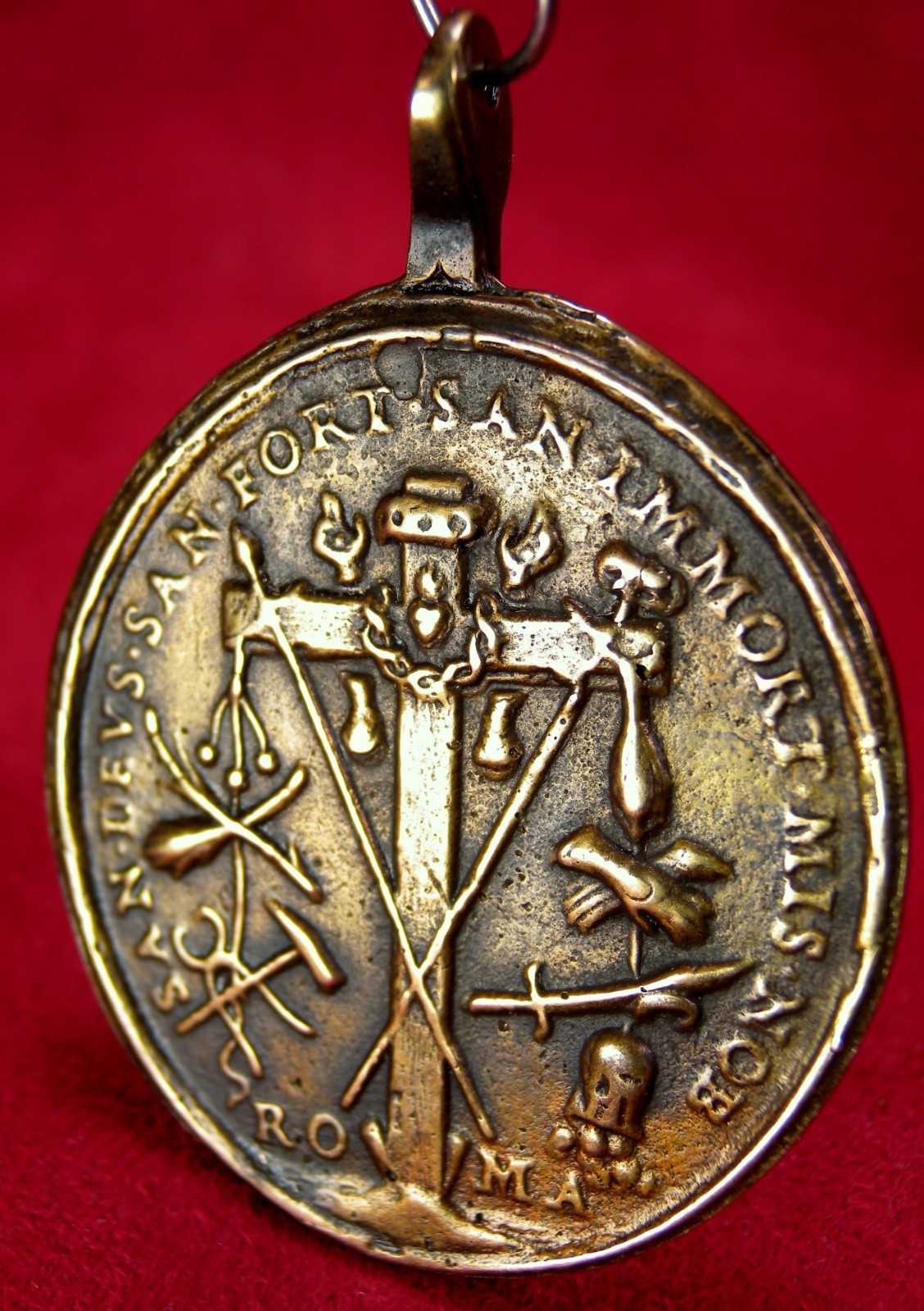 Antique 18th Century Veil of Veronica Holy Spirit Christ Passion Symbols Medal