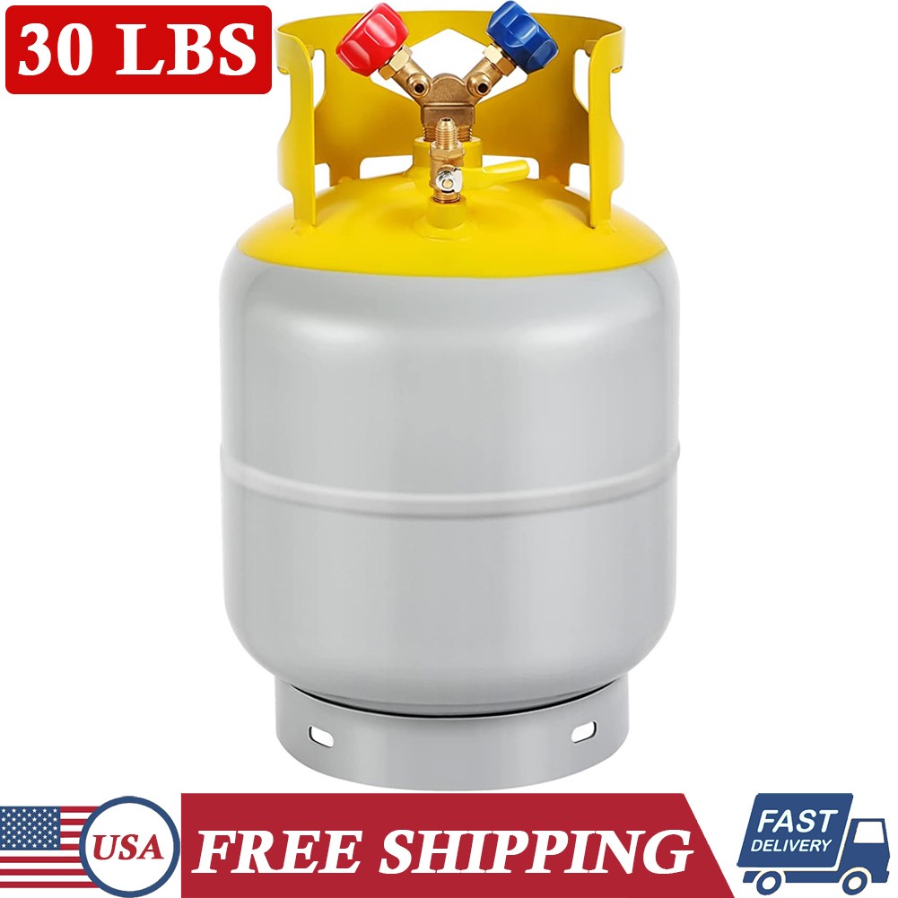 Refrigerant Recovery Reclaim 30lbs AC Freon Recovery Cylinder Tank with Y Valve