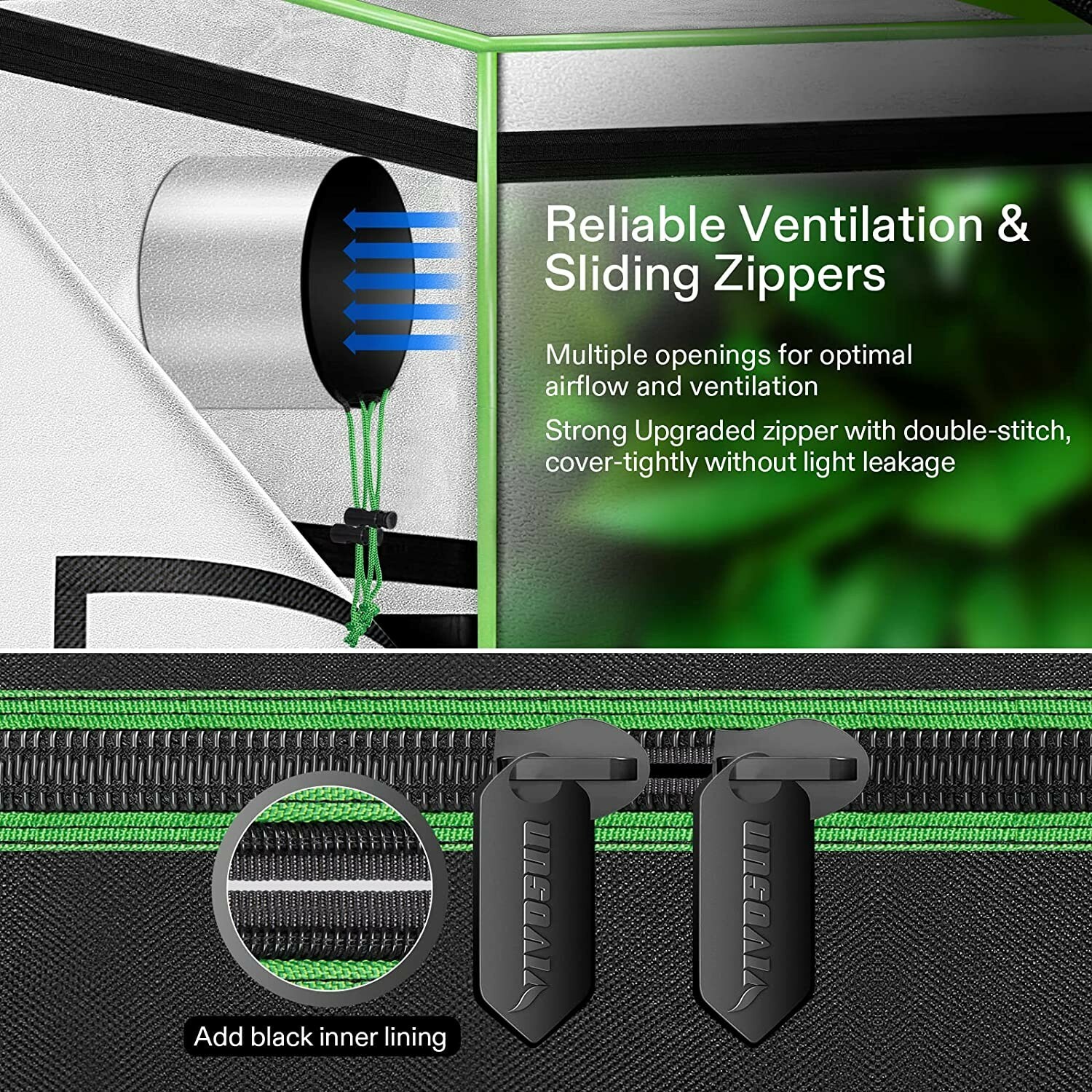 VIVOSUN S223 2x2ft Indoor Hydroponic Grow Tent Non-Toxic 24"x24"x36" 100% Reflec