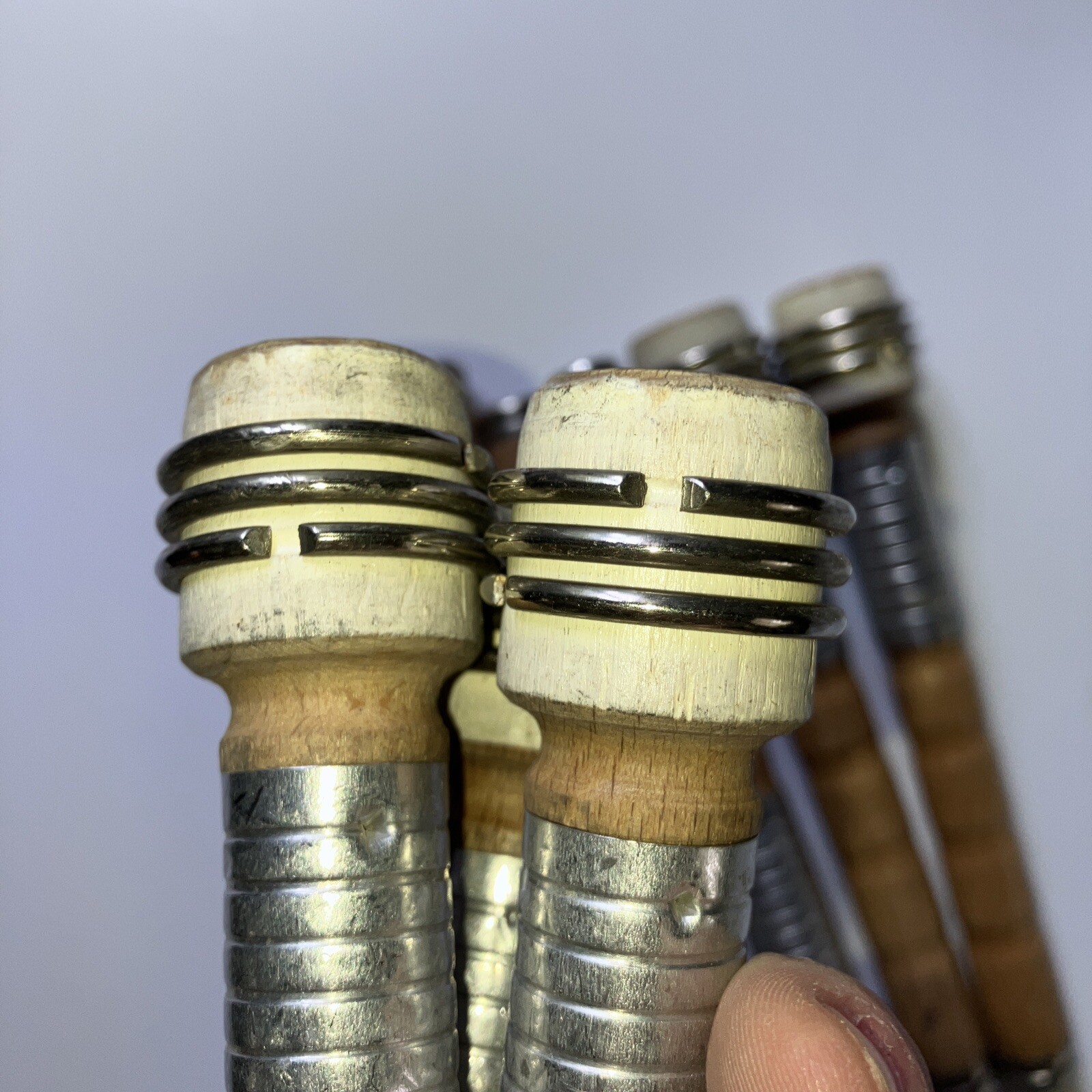 Lot of 12 Textile Mill Wooden Vintage Spools Bobbin Quills 7" Primitive Lot #1