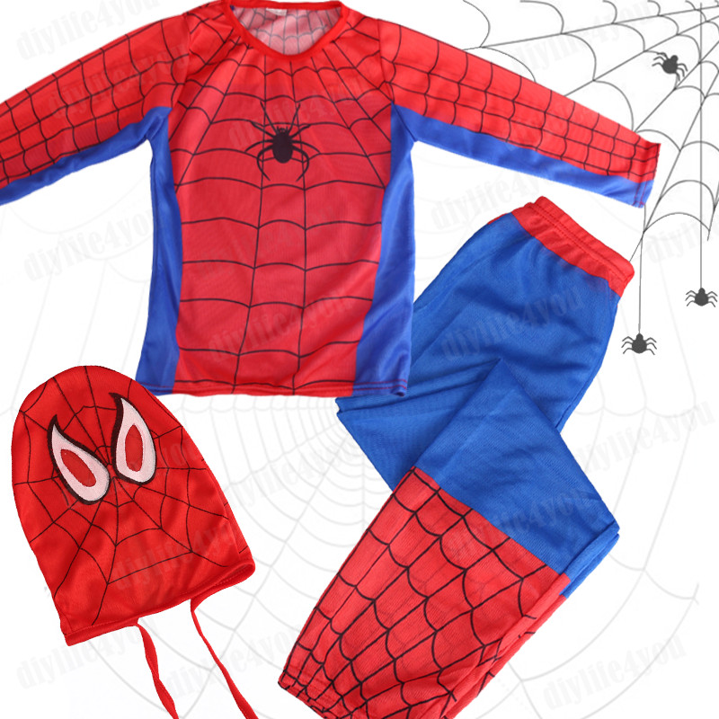 Kids Boys Spiderman Fancy Dress Jumpsuit Cosplay Costume Party Bodysuit 3-7 Age