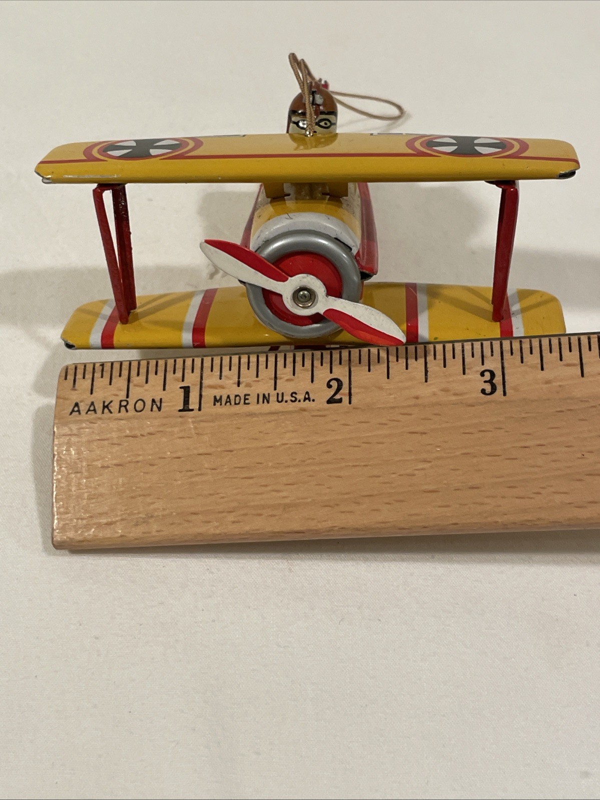 Schylling Bi-Plane Tin Toy Christmas Ornament Collector Series 3.5in