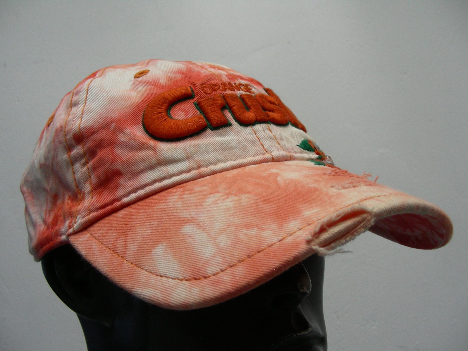 ORANGE CRUSH - Distressed Style - LADIES One Size Adjustable Baseball Cap Hat!