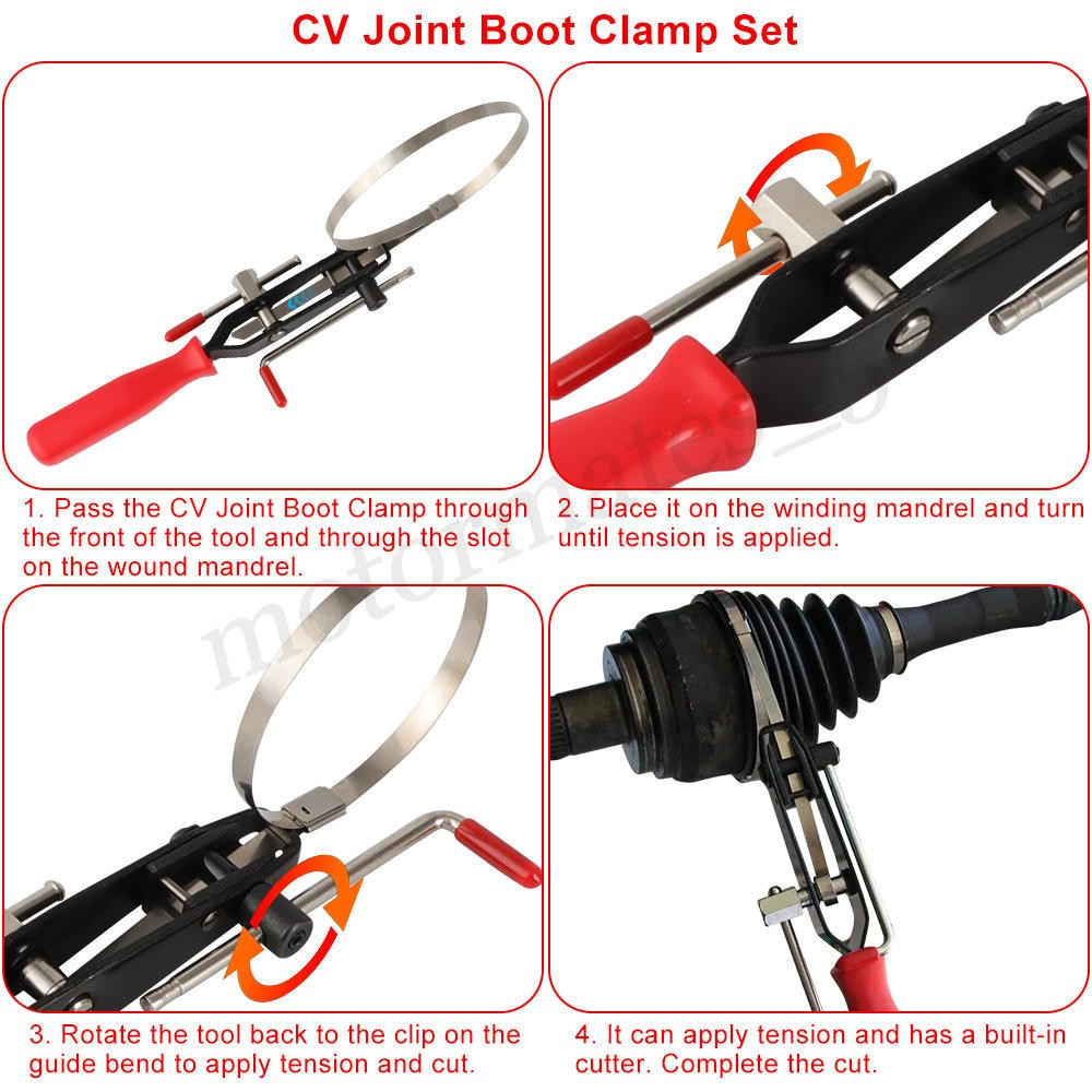 For Auto / ATV CV Joint Banding Boot Axle Clamp Pliers w/ 36 Crimp Bands Replace
