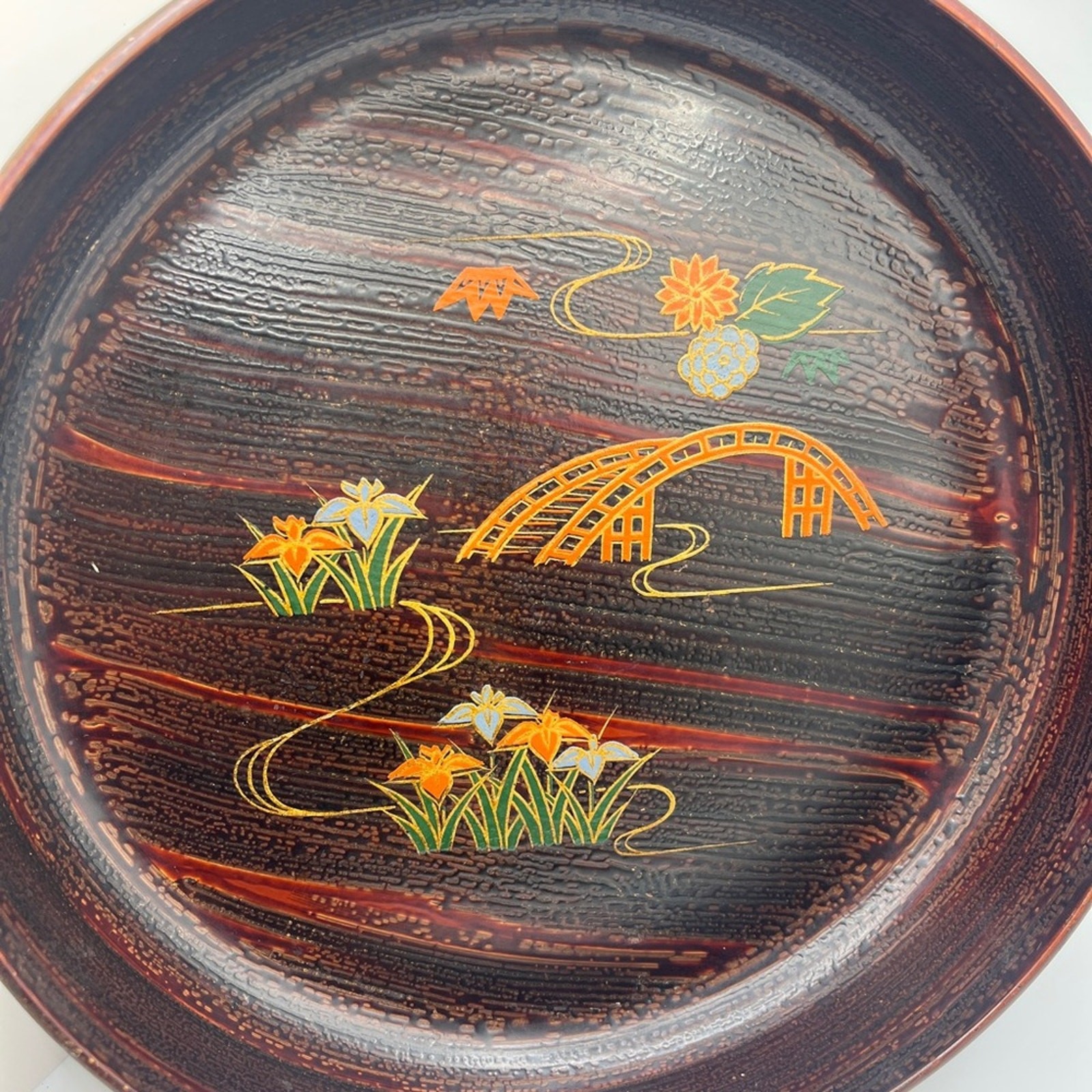 Vintage Marusei Art Japanese Lacquerware Tea Serving Tray