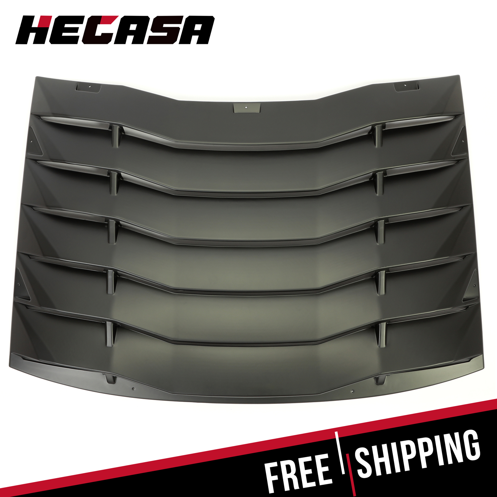 HECASA Rear Window Louver Cover Vent Black ABS For 2011-2023 2020 Dodge Charger