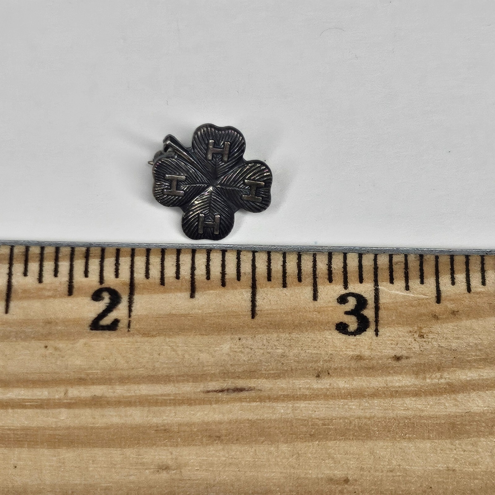 4H Lapel Pin 4 Leaf Clover Sterling Silver Vintage